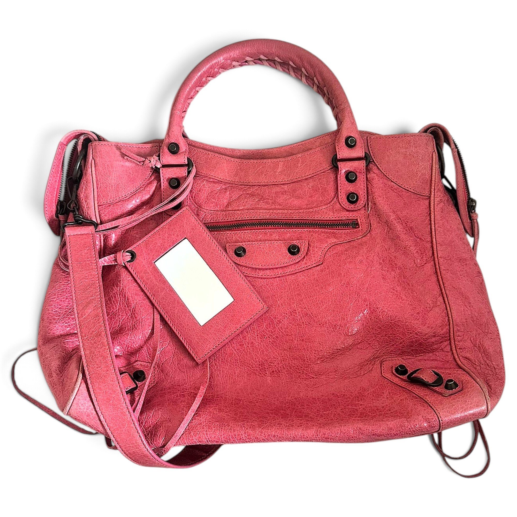 City leather handbag