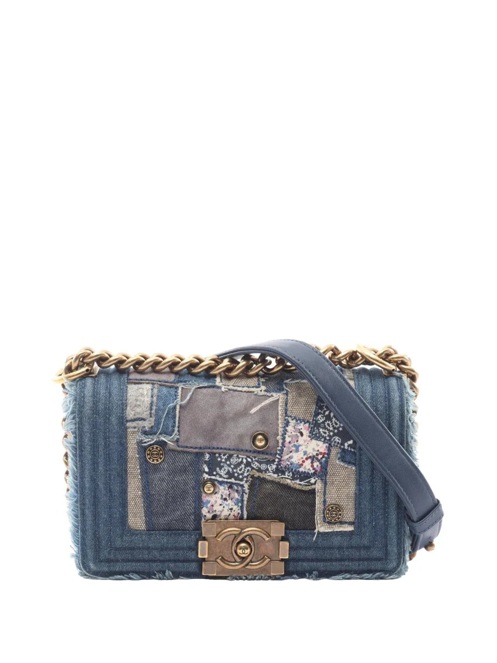 2014-2015 Small Denim Patchwork Boy Flap crossbody bag