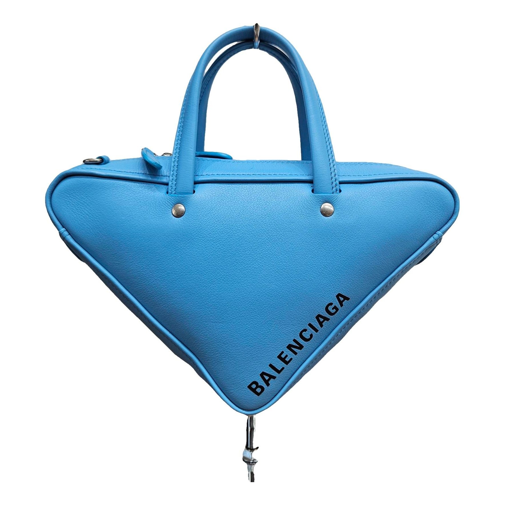 Triangle leather handbag