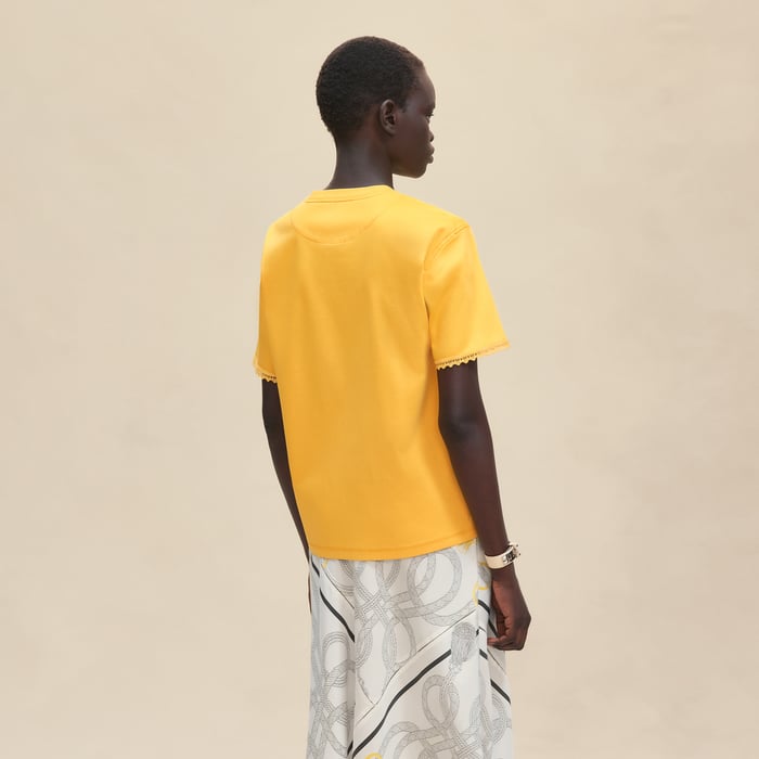 Jaune Mimosa Embroidered Maxi T-shirt