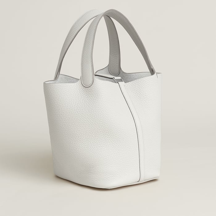 New White Picotin Lock 22 Bag