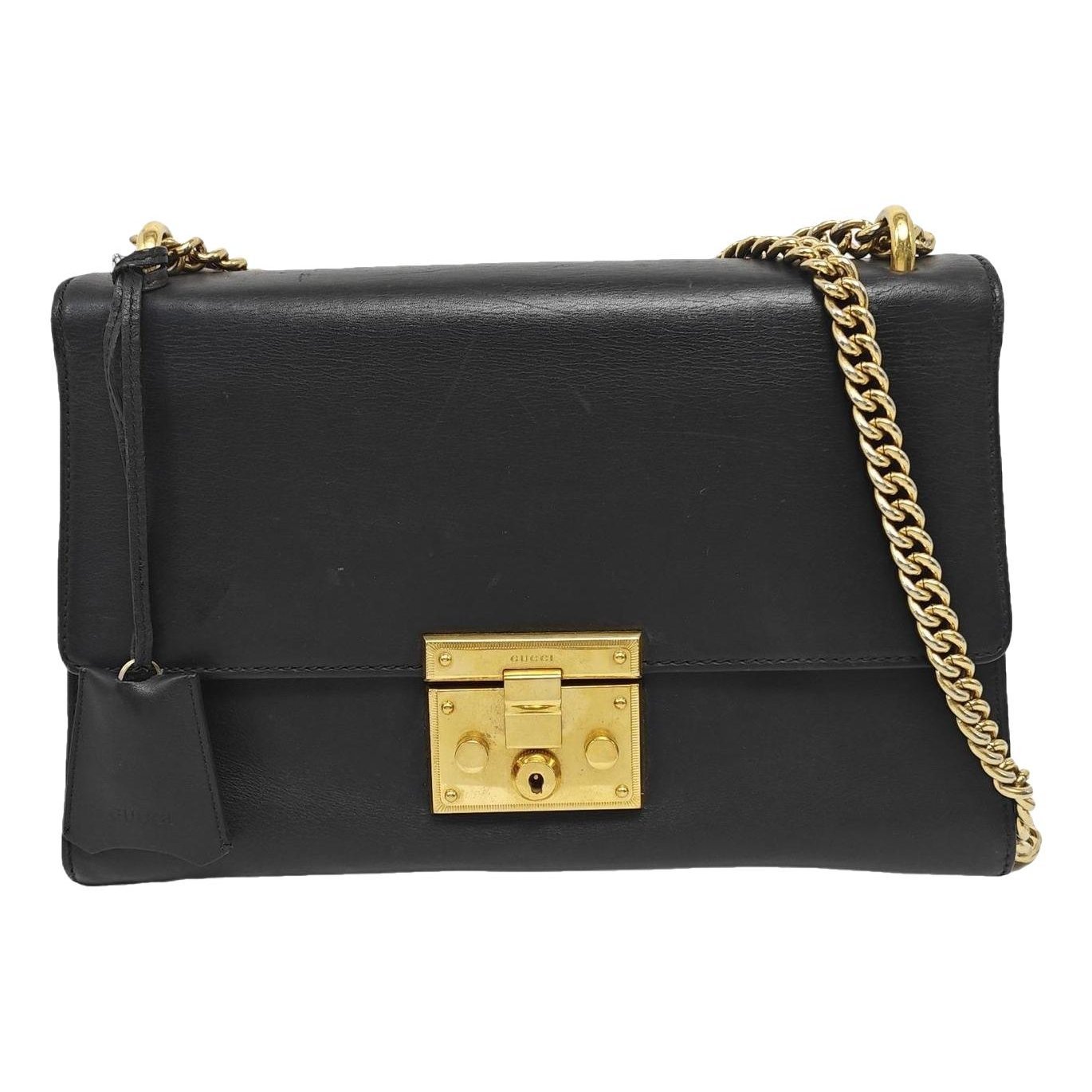 Padlock leather handbag