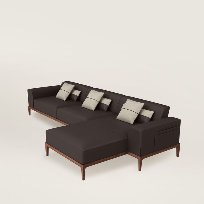 Noir Ébène Sofa Sellier 2-seater With Lounge Chair