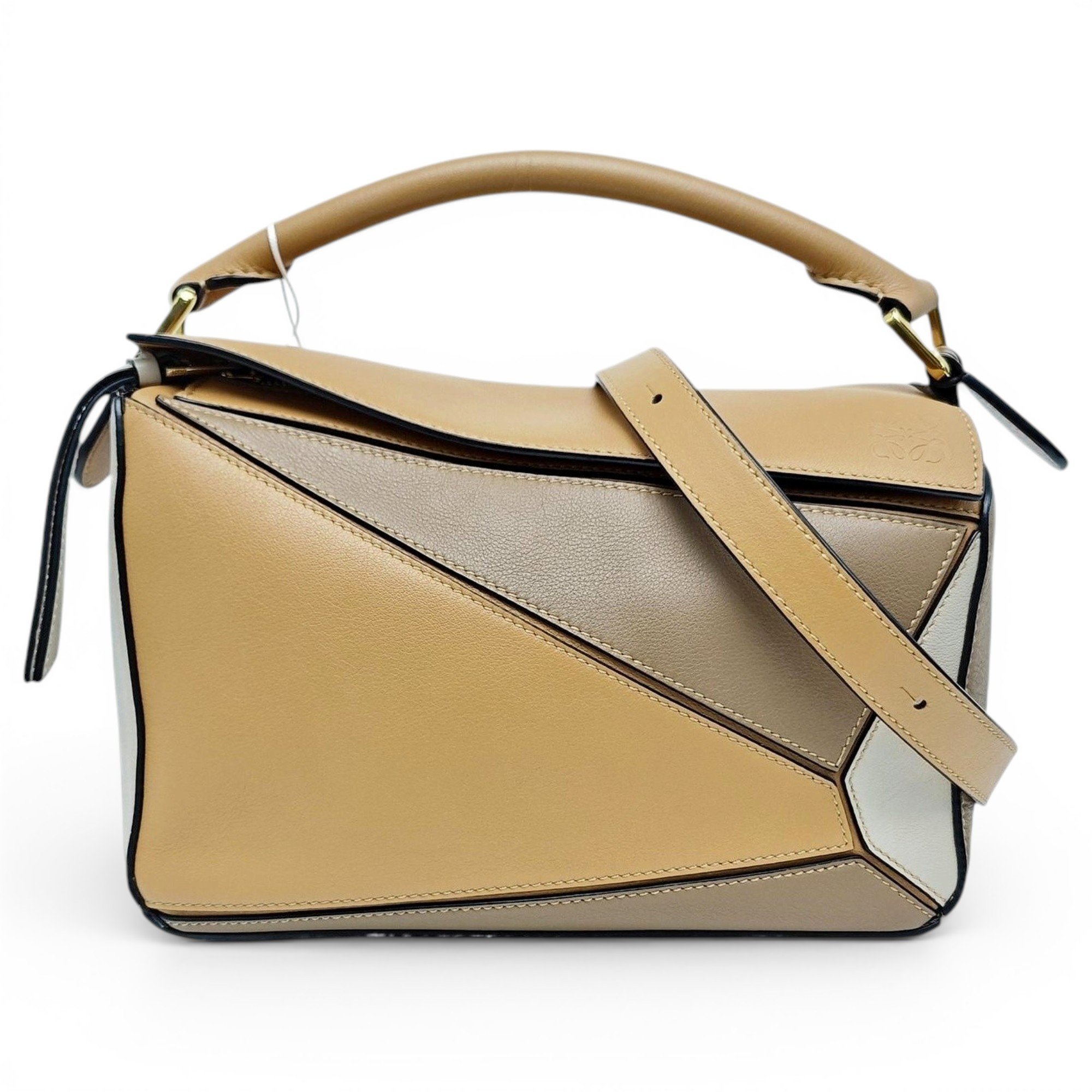 Puzzle leather handbag