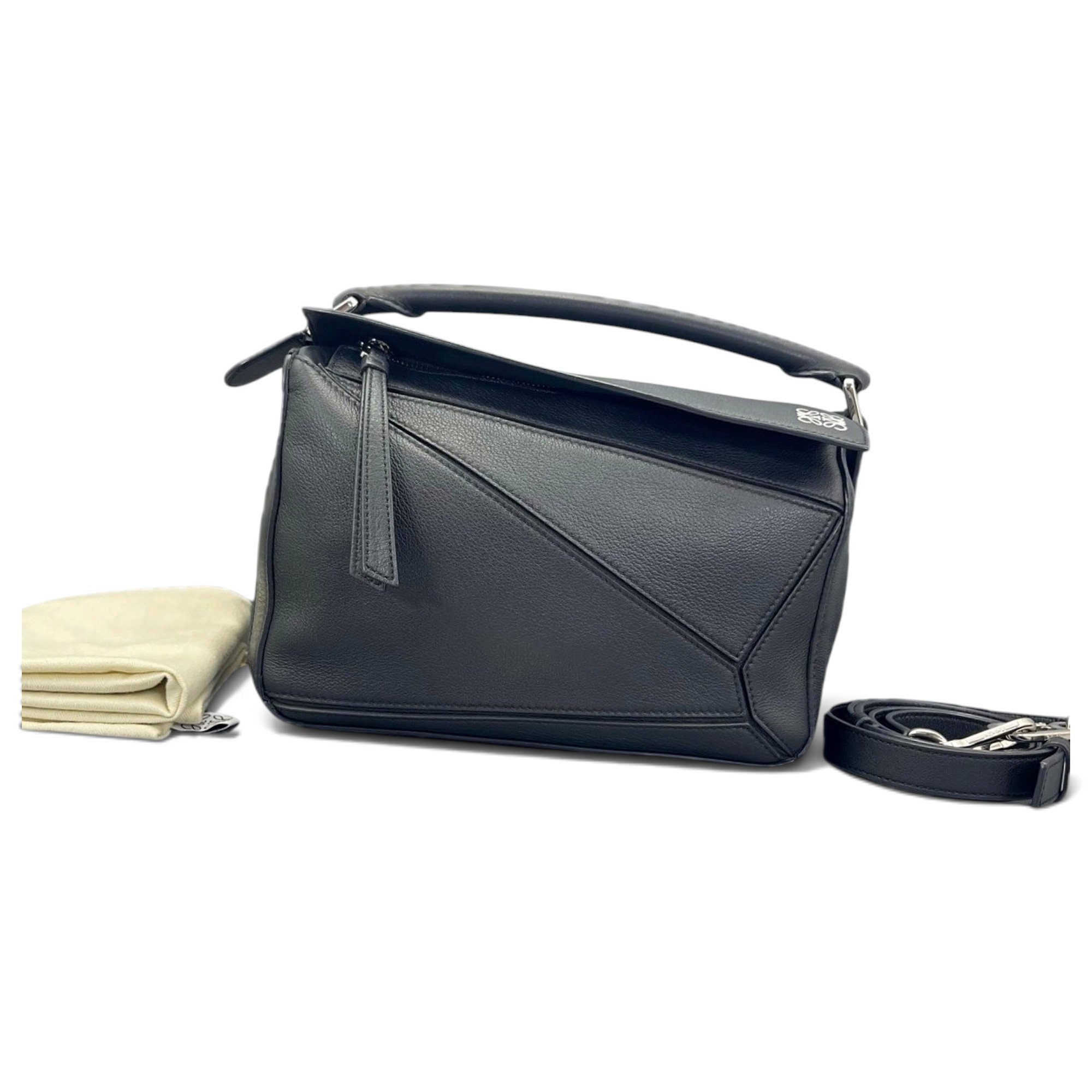 Puzzle leather handbag