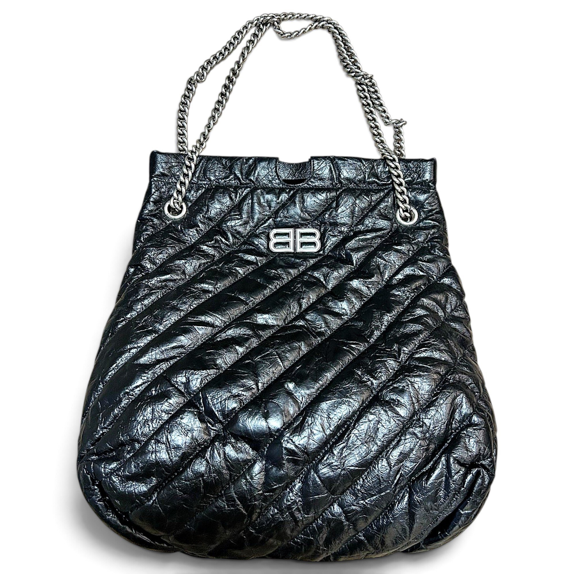 Crush leather handbag