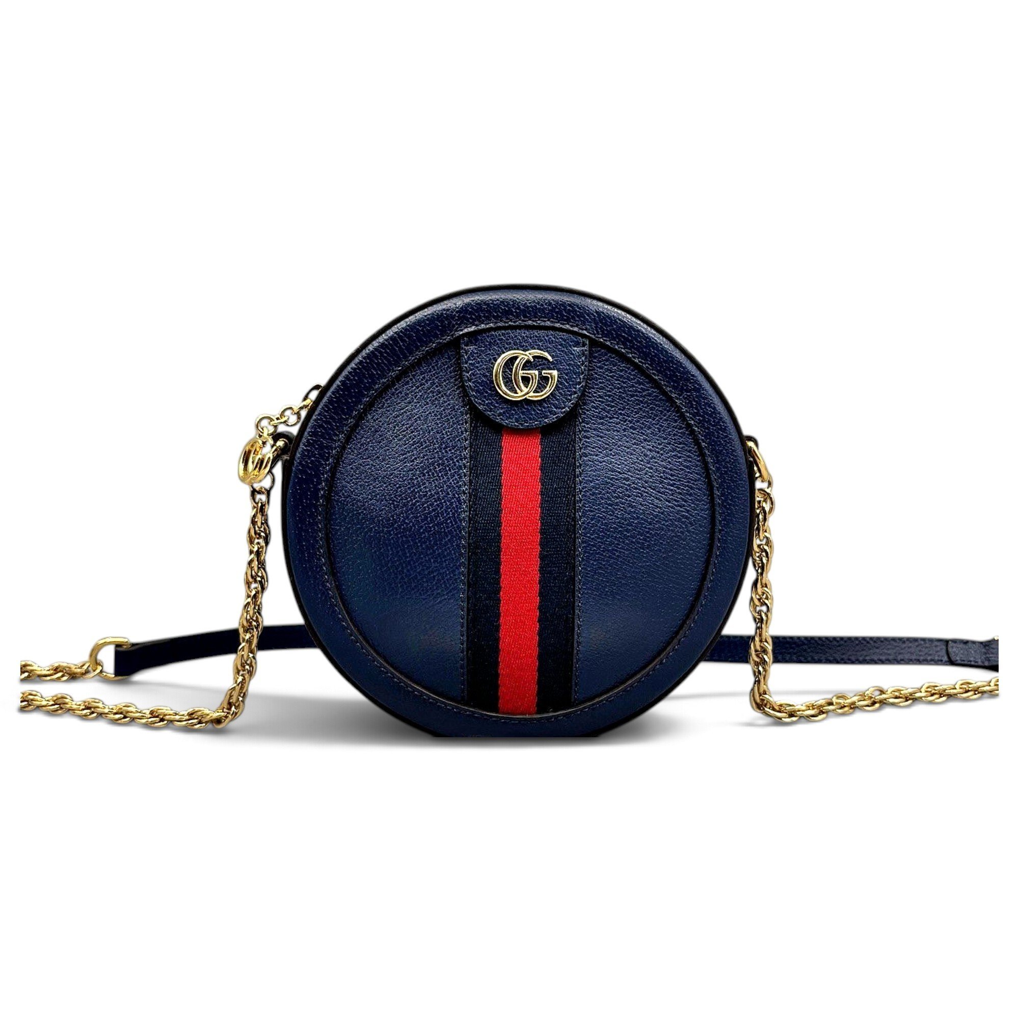 Ophidia Round leather crossbody bag