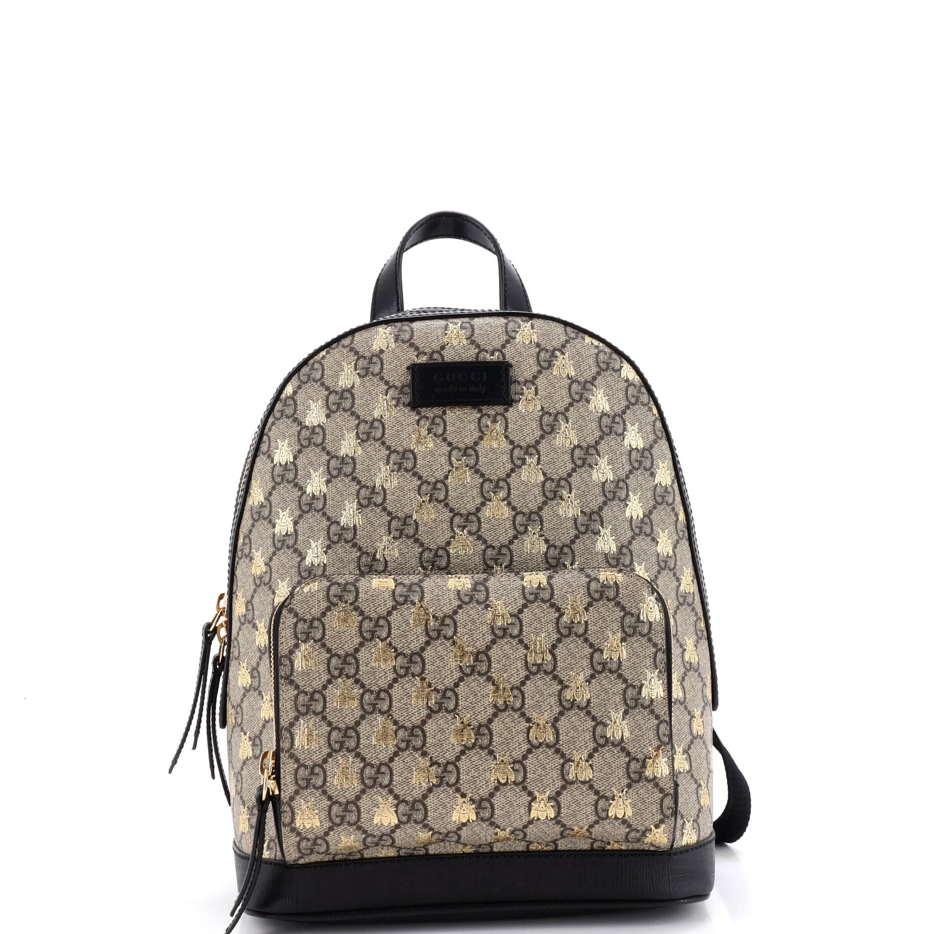 Zip Pocket Backpack Printed GG Coated Canvas Small