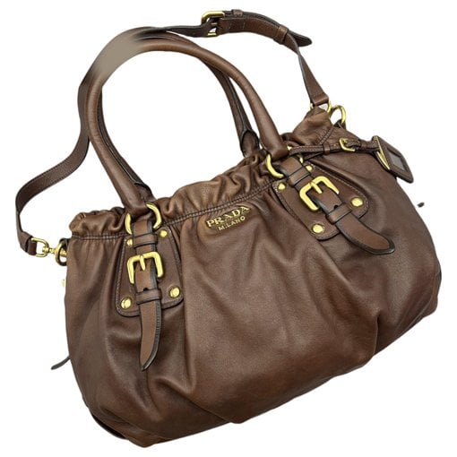 Buckle leather satchel