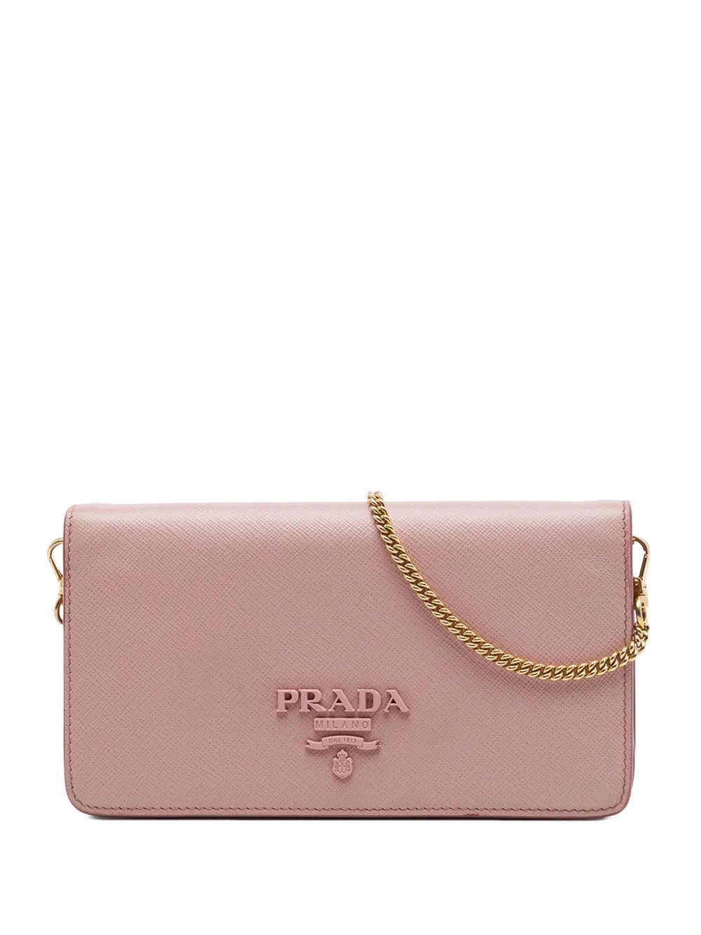 2010-2026 Saffiano Lux Monochrome Wallet on Chain crossbody bag