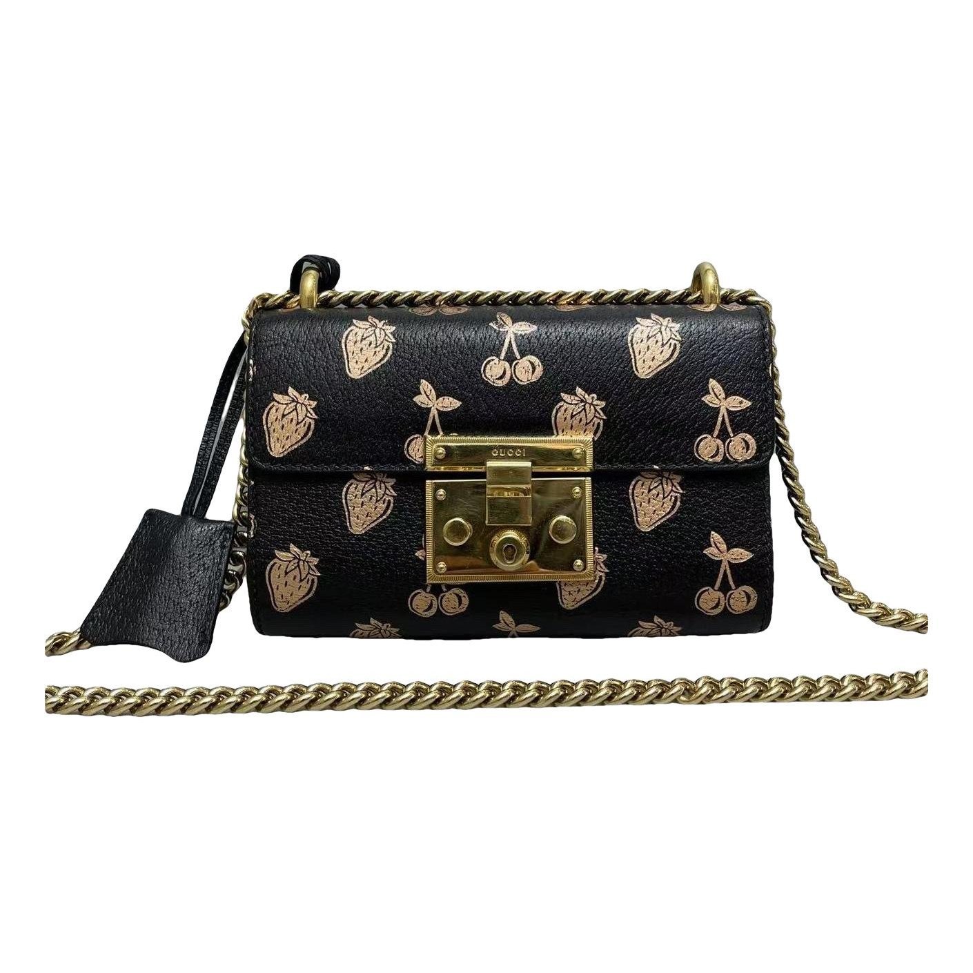 Padlock leather handbag