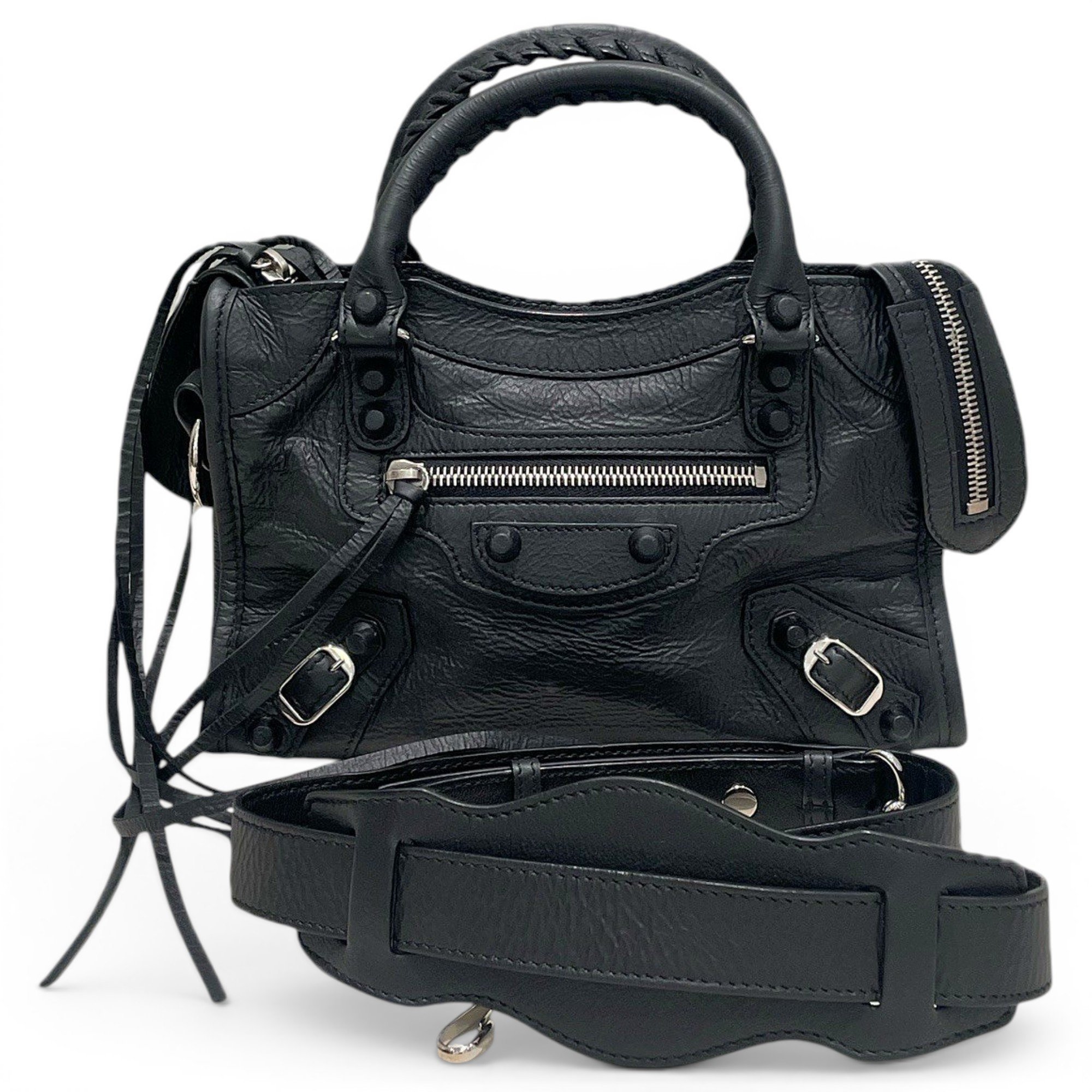City leather handbag