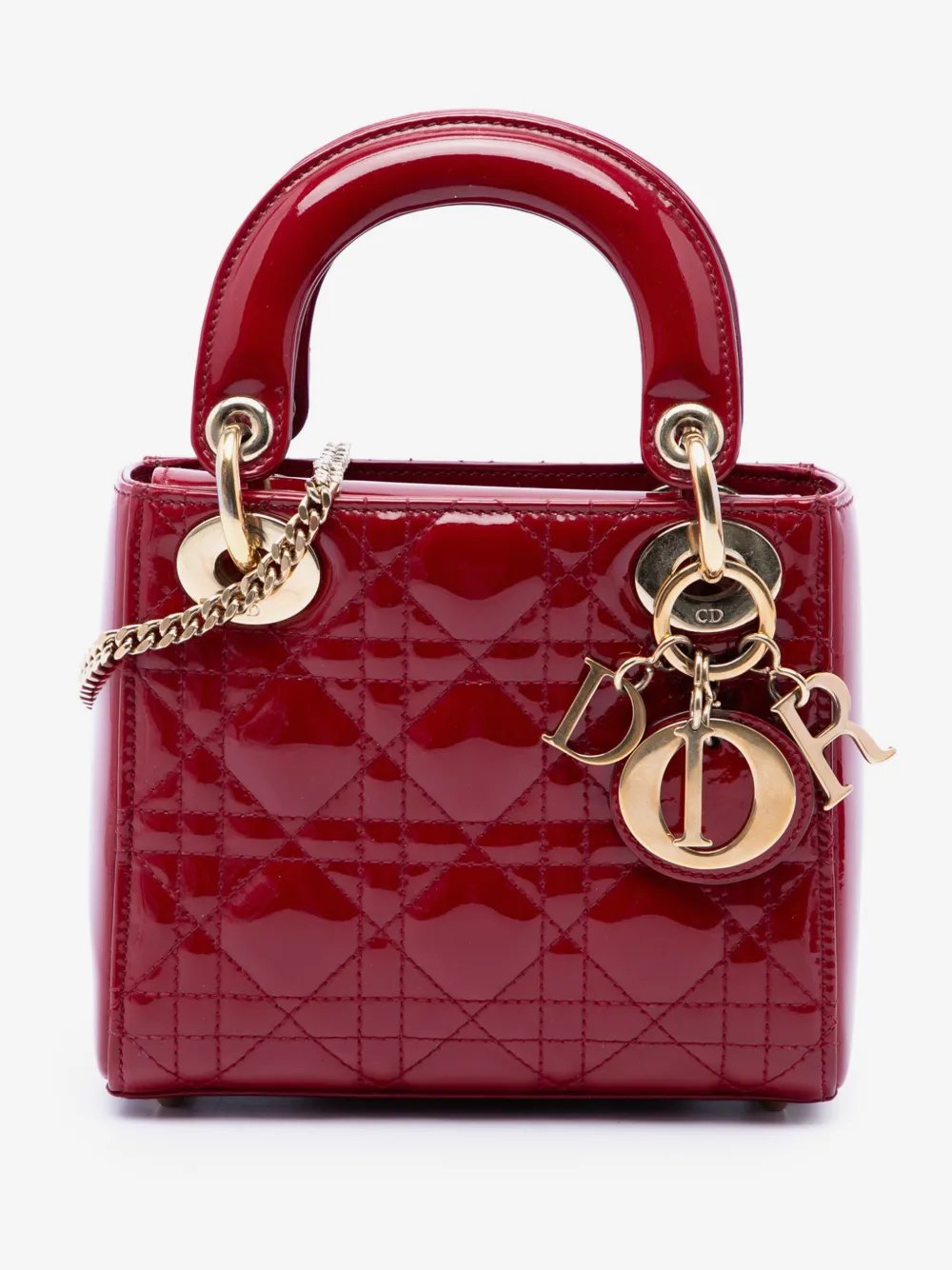 2017 Mini Patent Cannage Lady Dior satchel