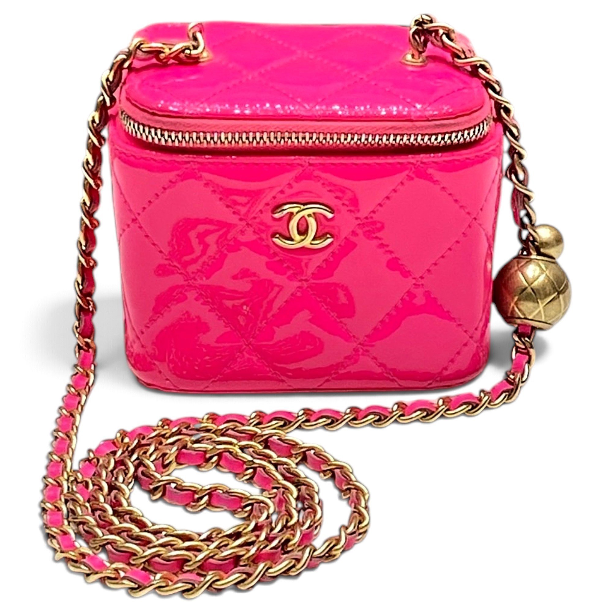 Vanity patent leather handbag