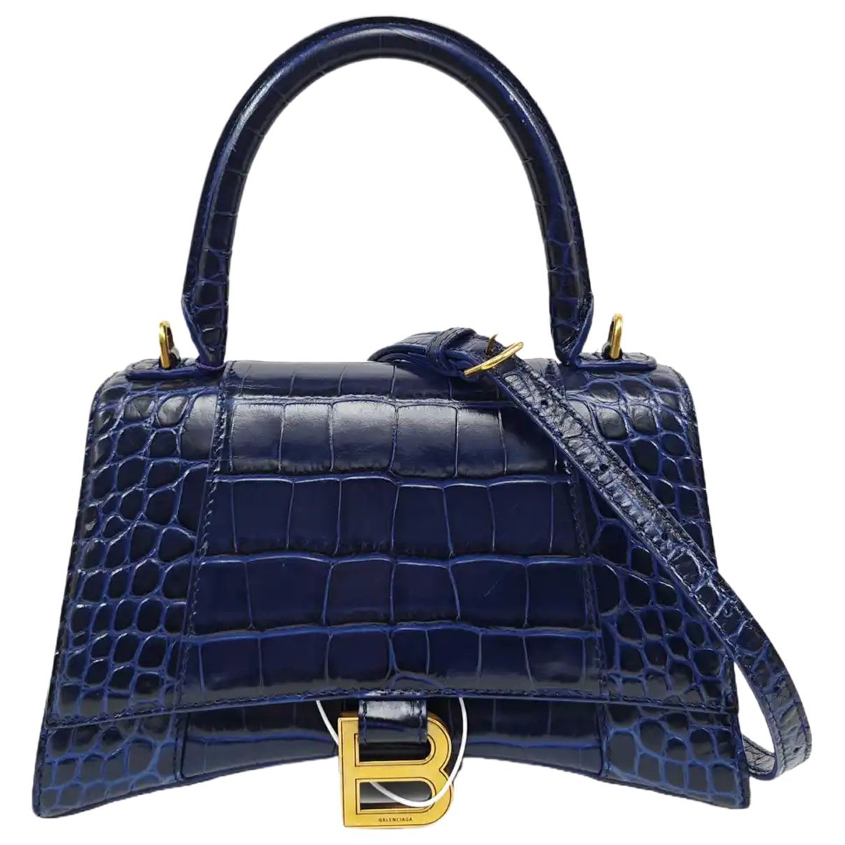 Hourglass leather handbag