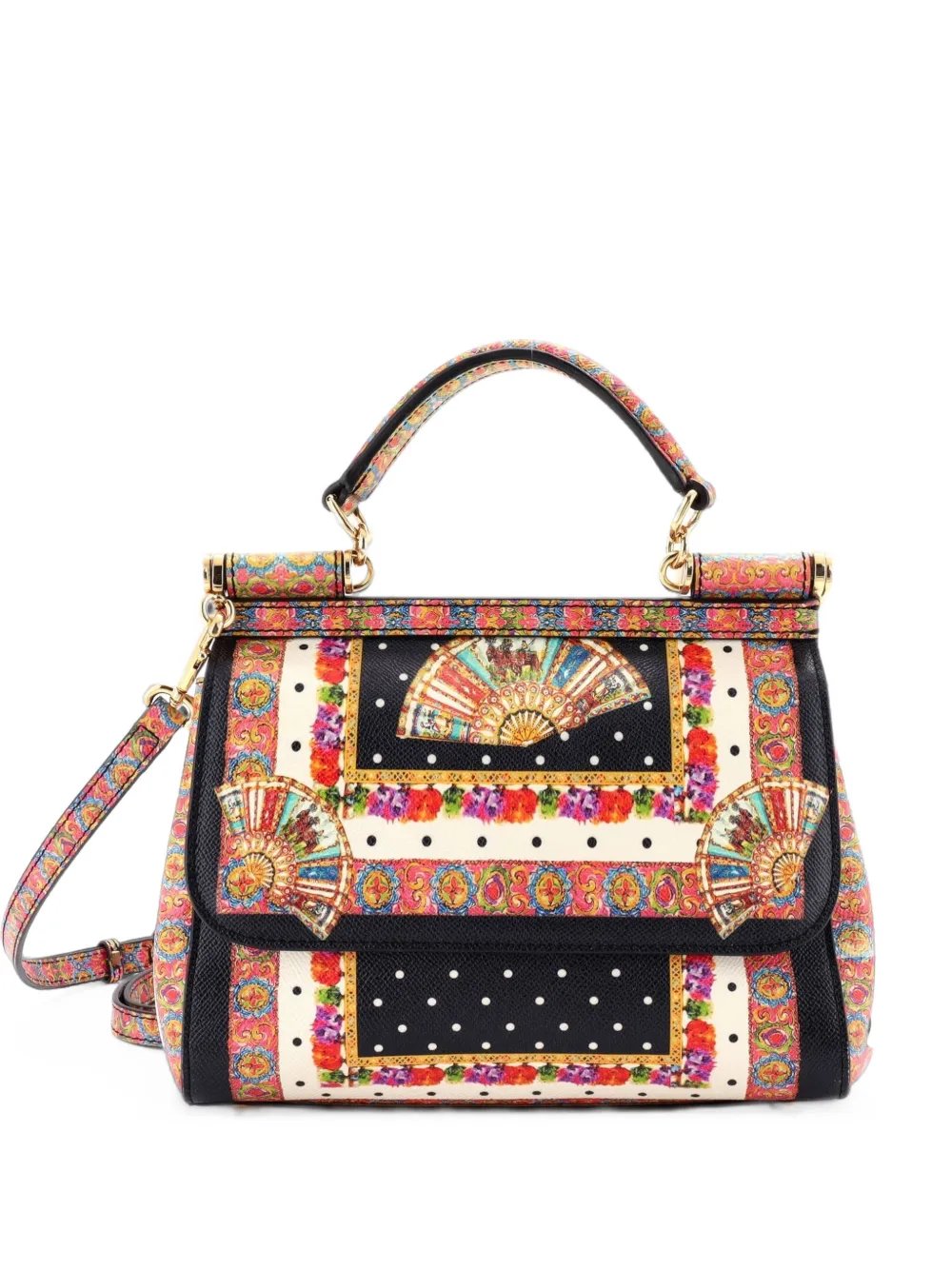 Miss Sicily Bag Printed Leather Medium satchel