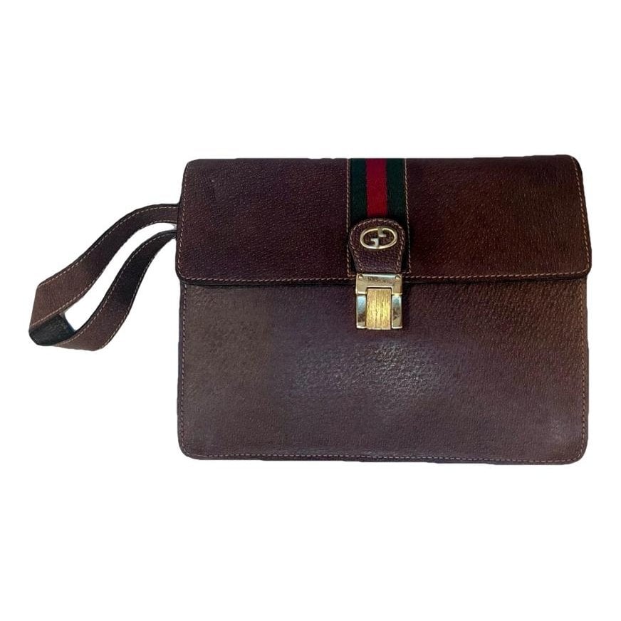 Leather clutch bag