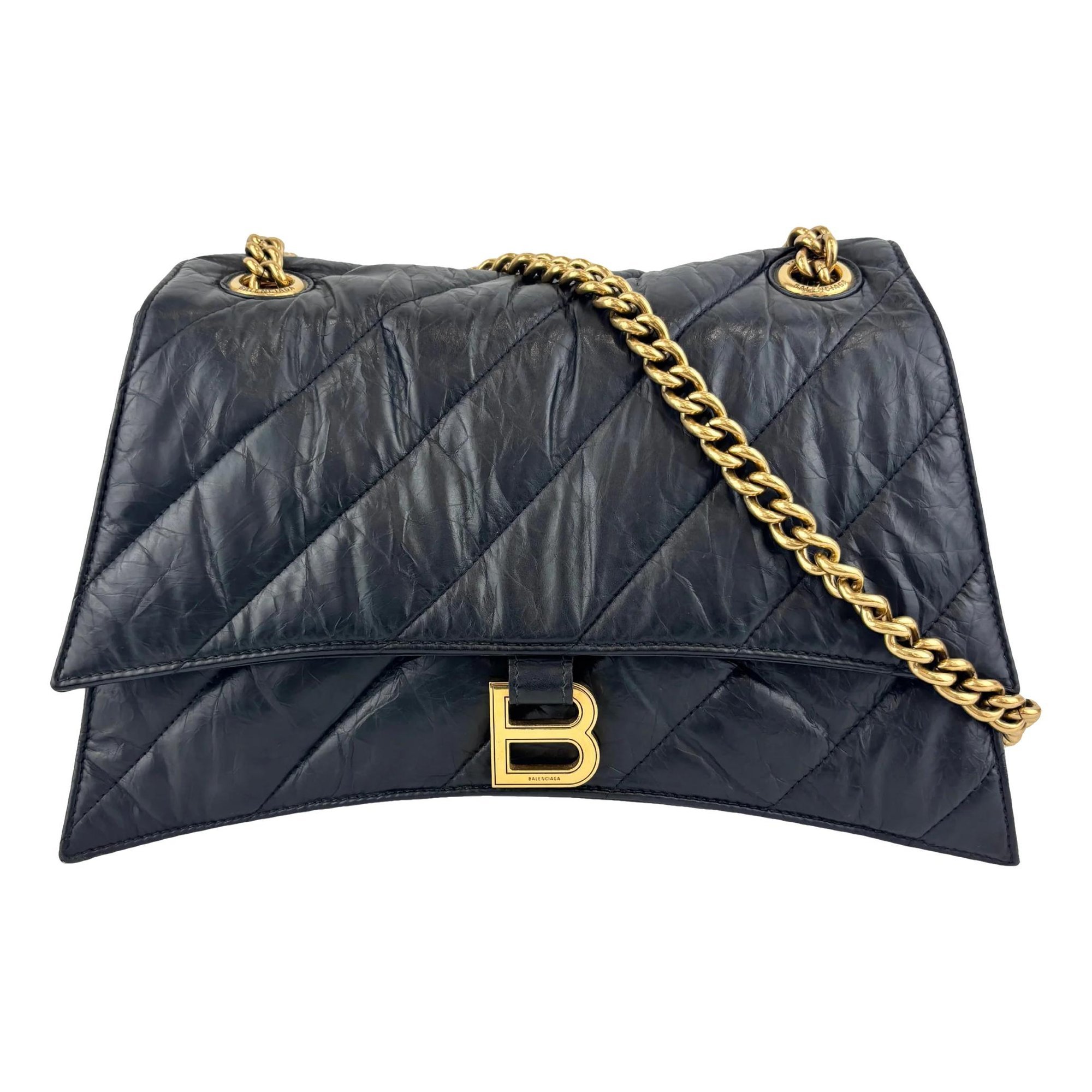 Crush leather handbag