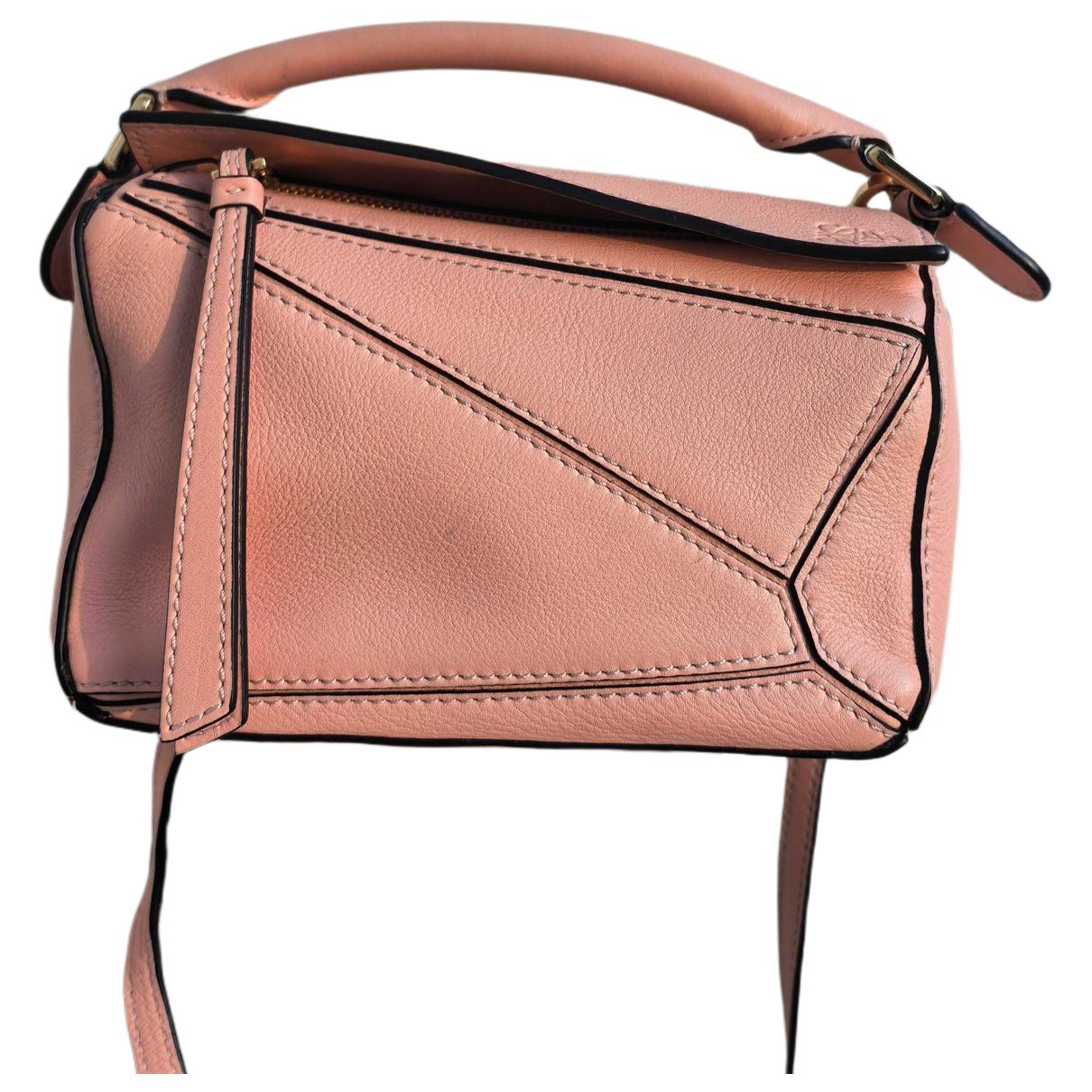 Puzzle leather handbag