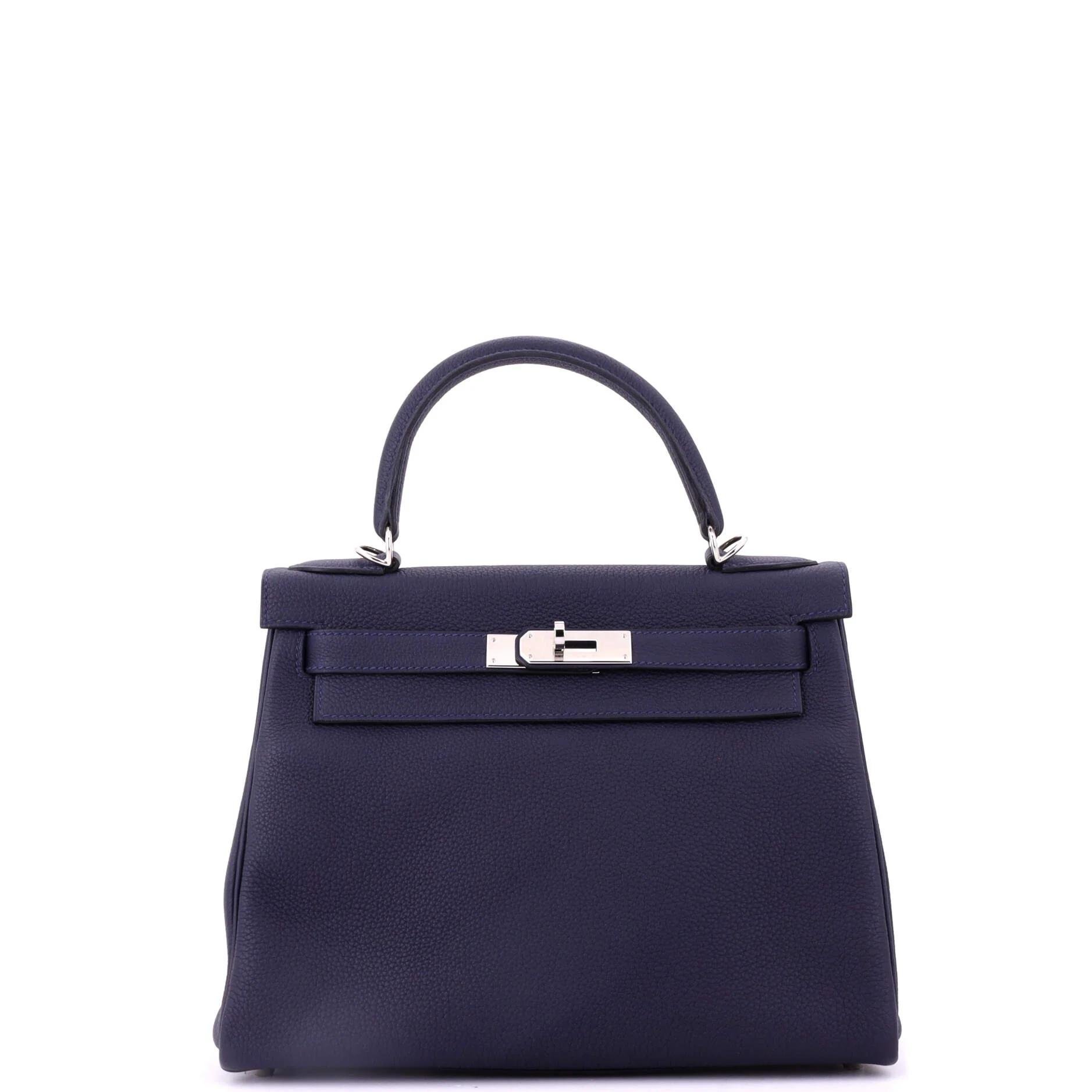 Hermes Kelly 28 Handbag Bleu Nuit Togo Leather 2017