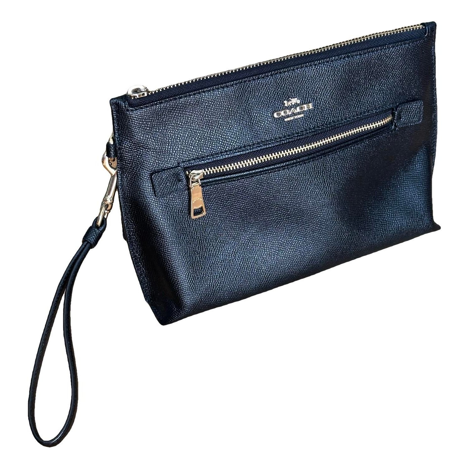 Leather clutch bag