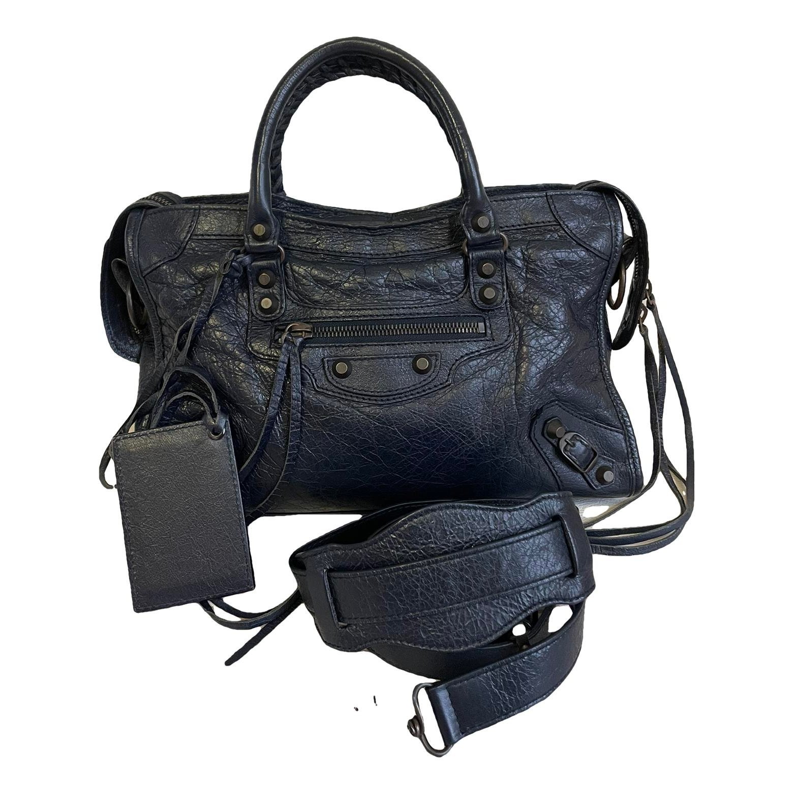 City leather handbag