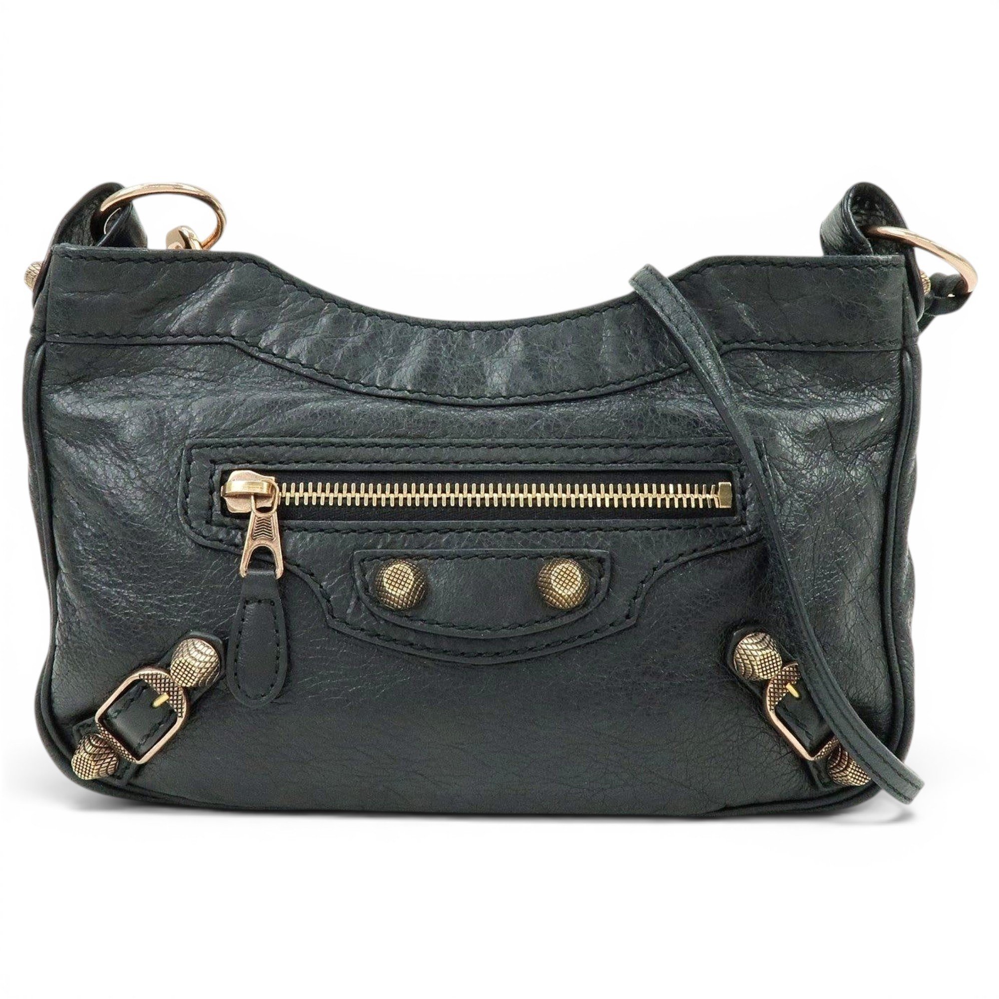 Hip leather crossbody bag