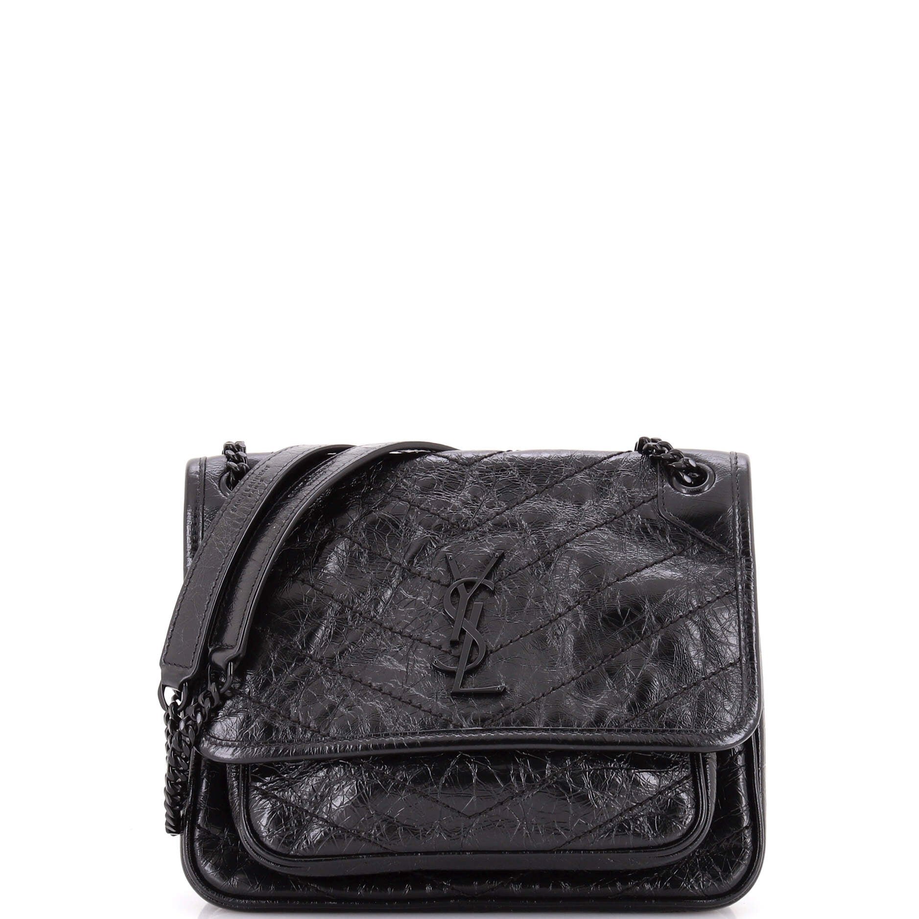 Niki Chain Flap Bag Matelasse Chevron Leather Baby