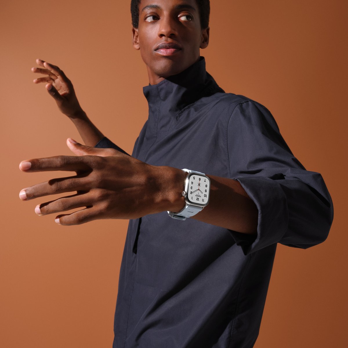 Bleu Acier Band Apple Watch Hermès Single Tour 46 mm Deployment Buckle Kilim