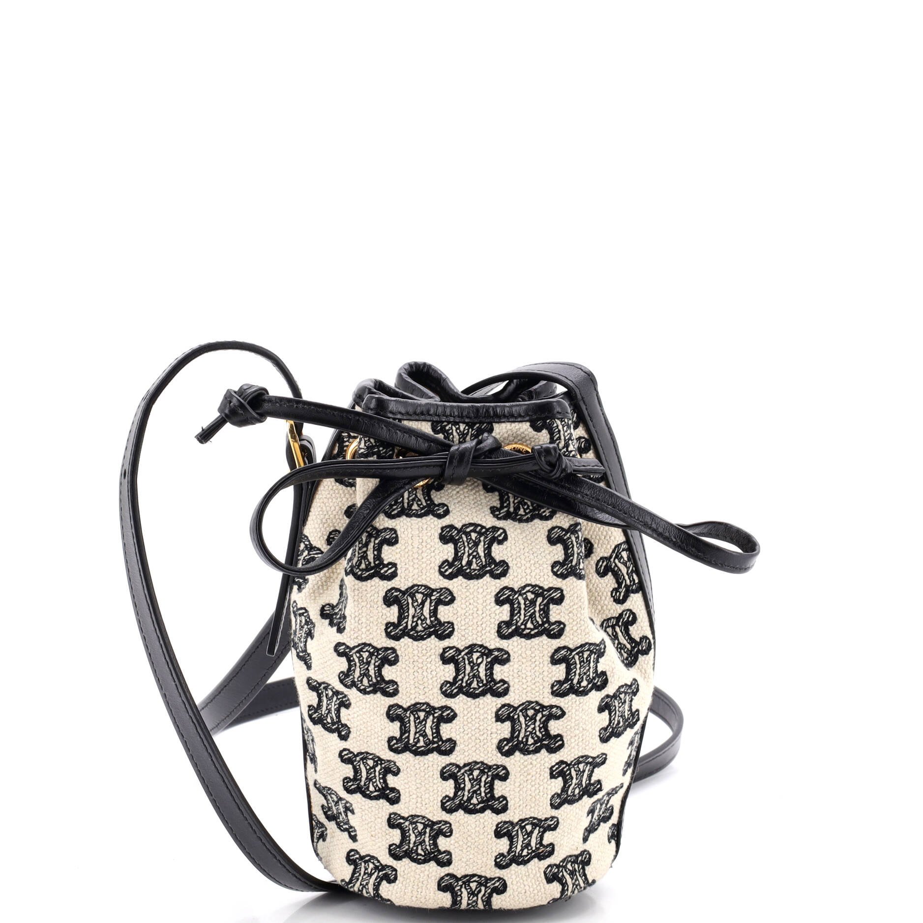 Drawstring Bucket Bag Triomphe Canvas Micro