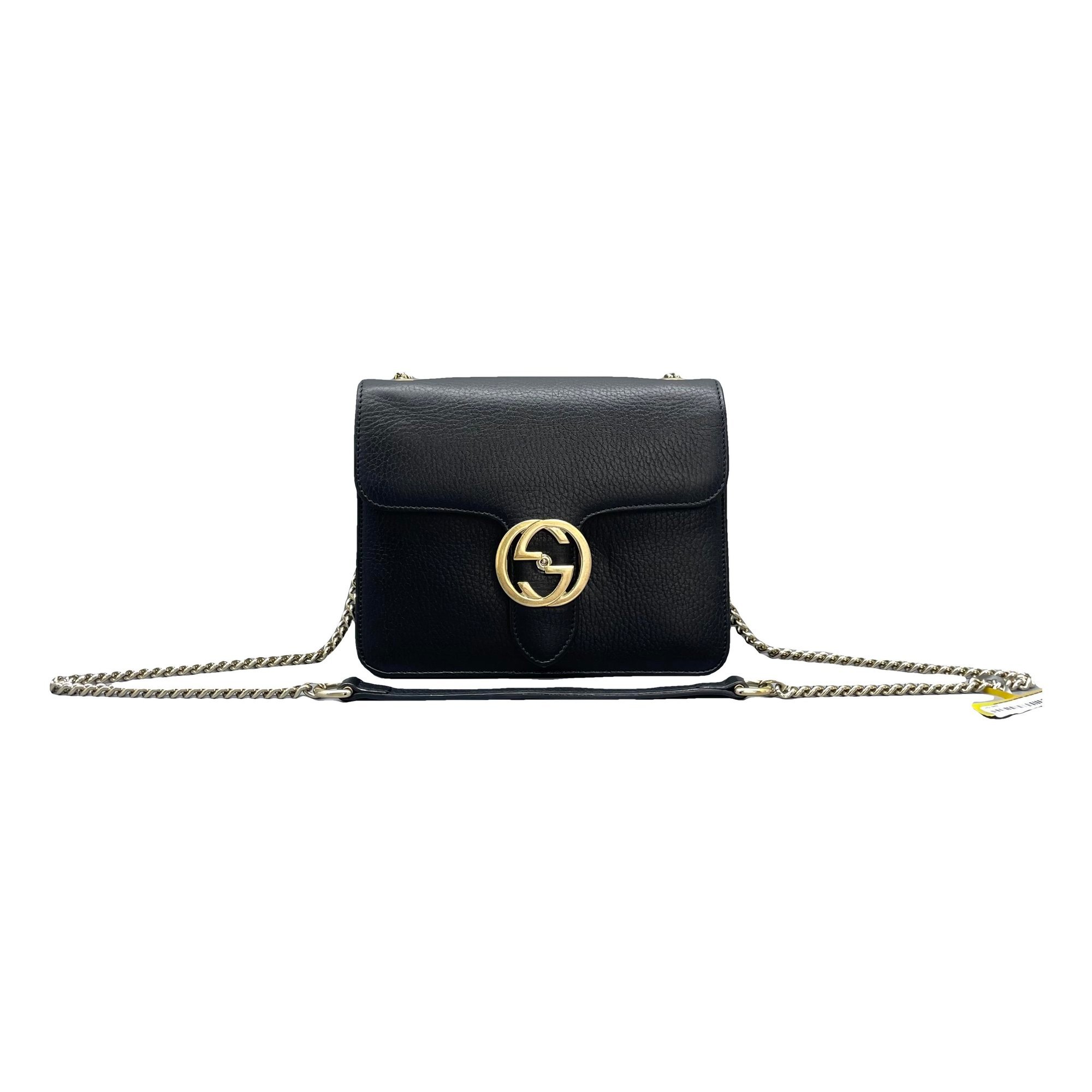 Interlocking leather handbag