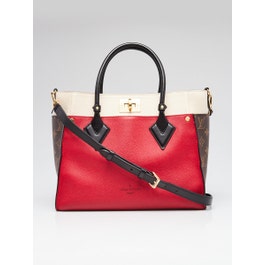 Louis Vuitton Louis Vuitton Red/Beige/Black Leather On My Side MM Bag