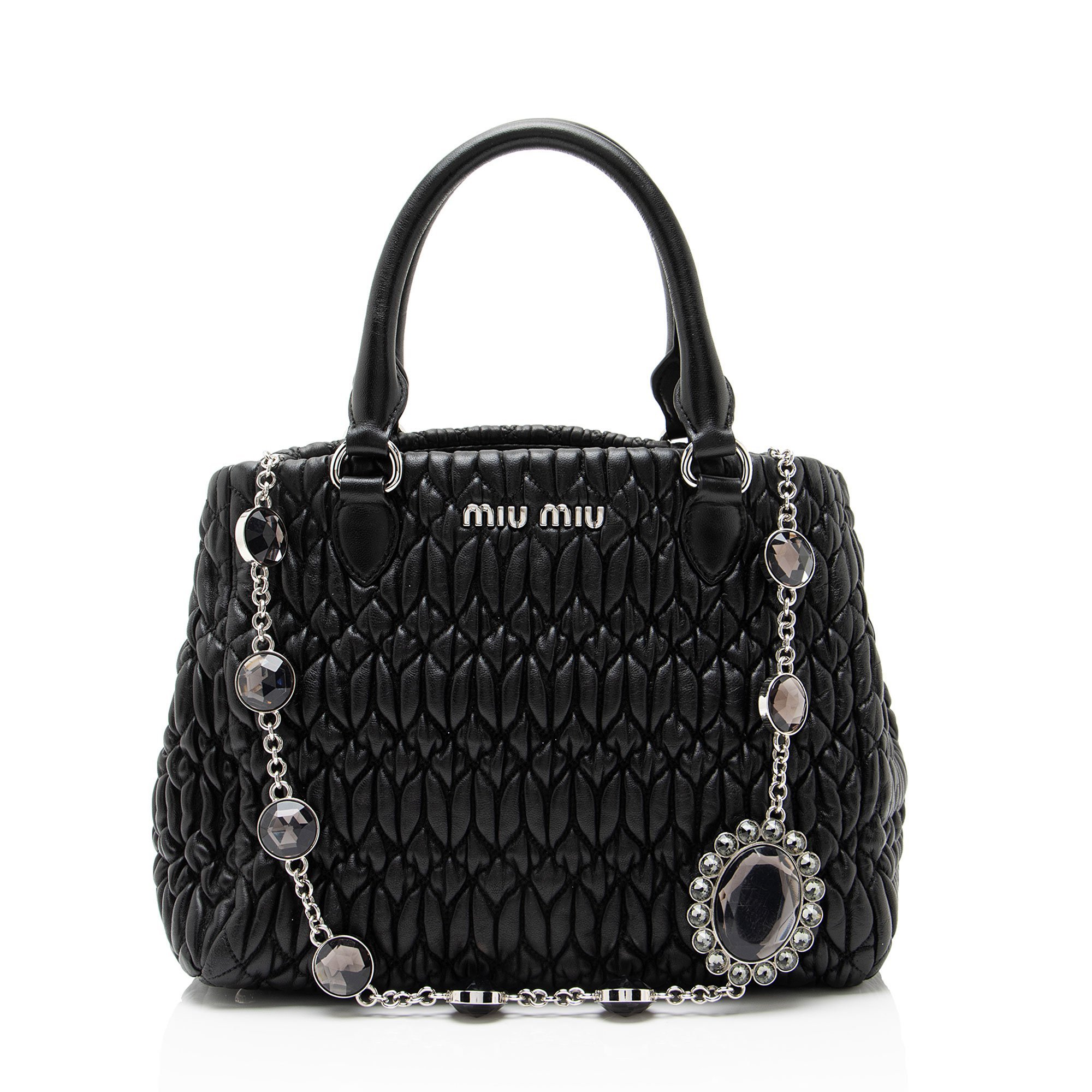 Matelassé leather tote