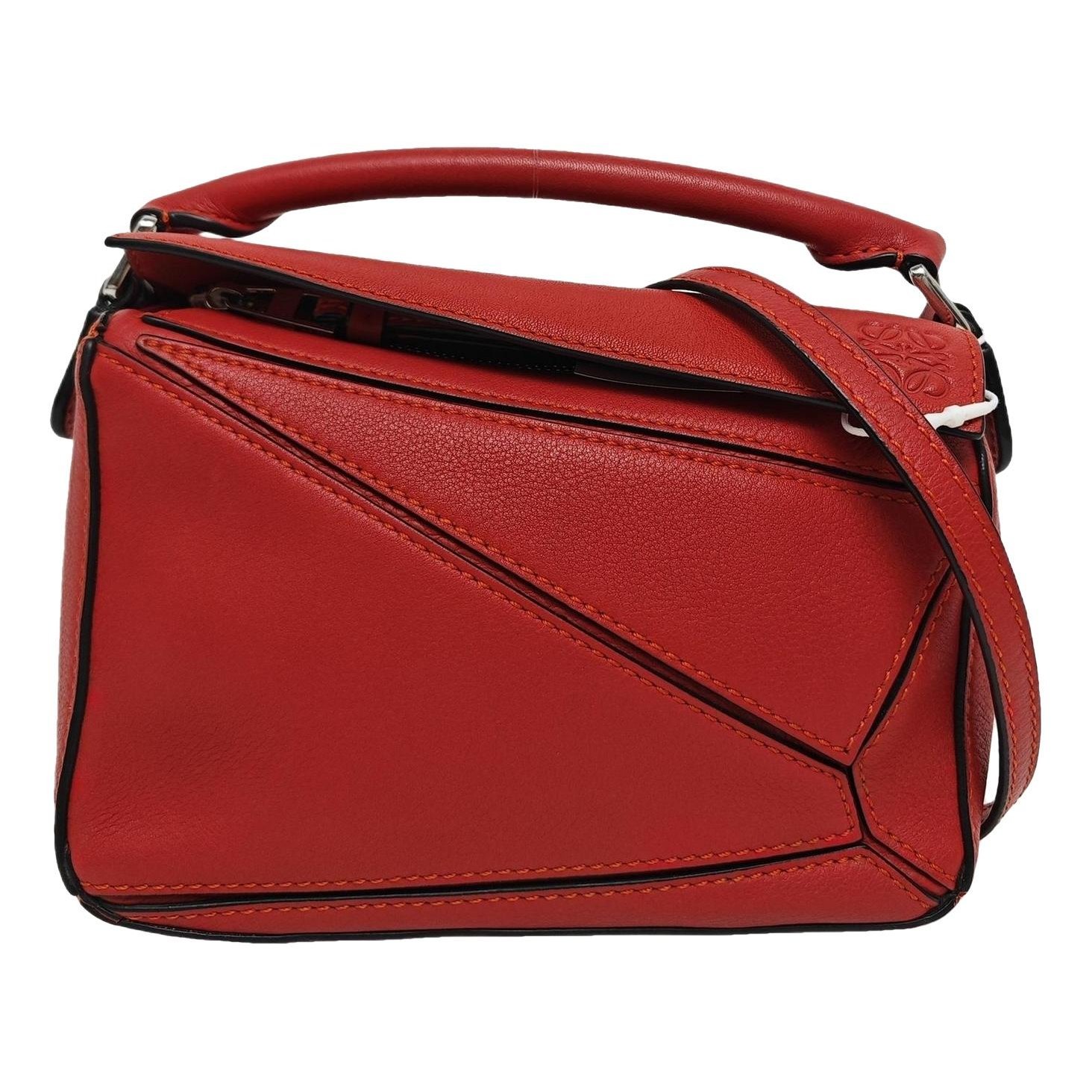 Puzzle leather handbag