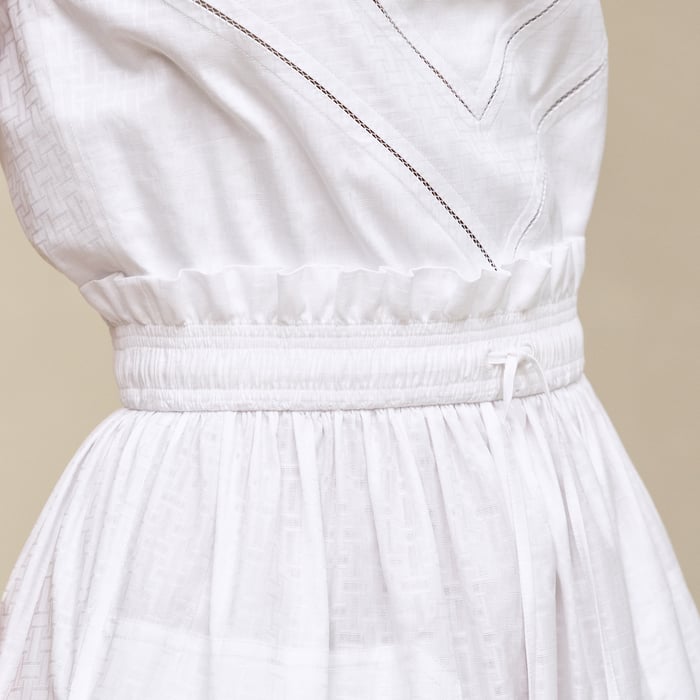 Blanc "Mosaique" Pouch Dress