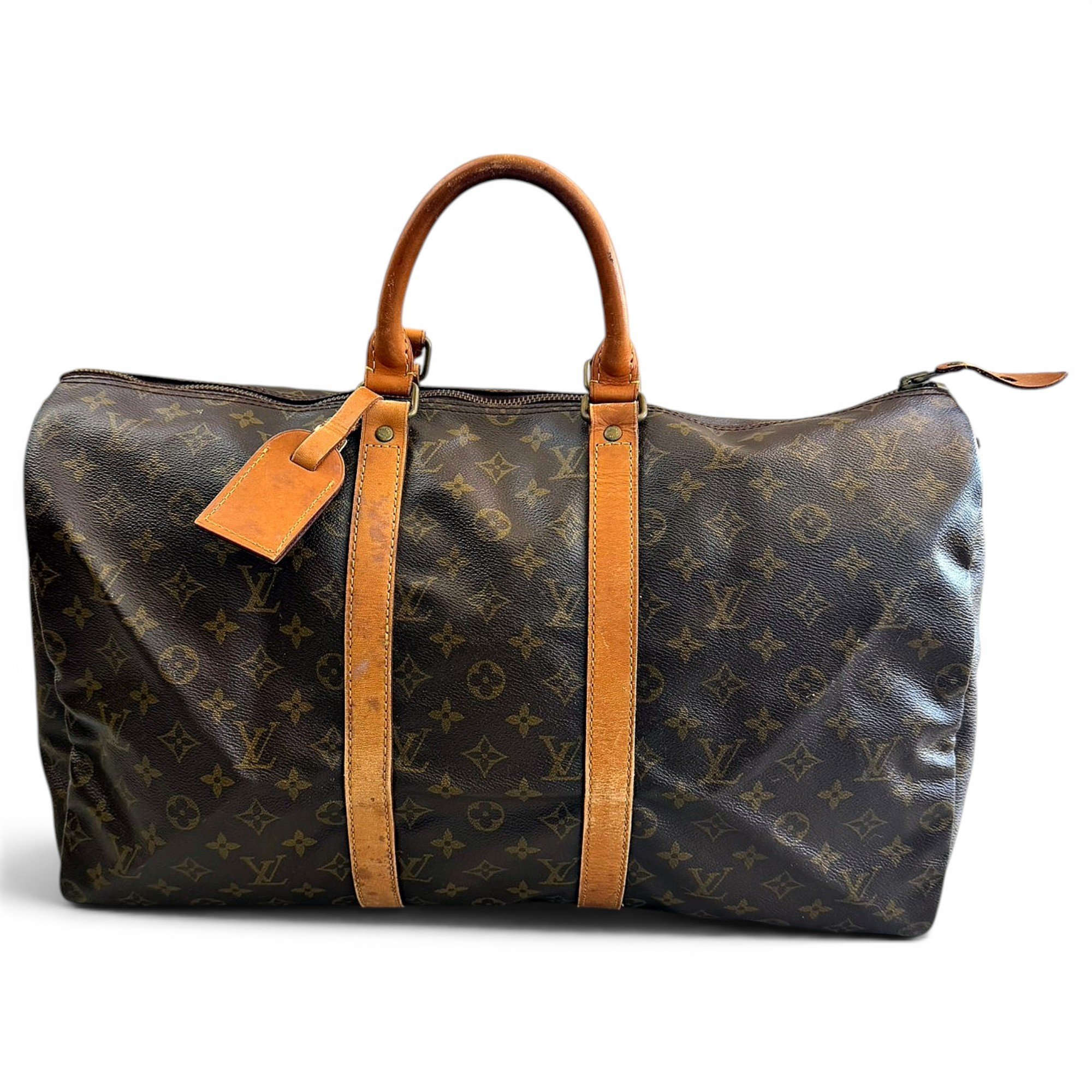 Keepall leather travel bag