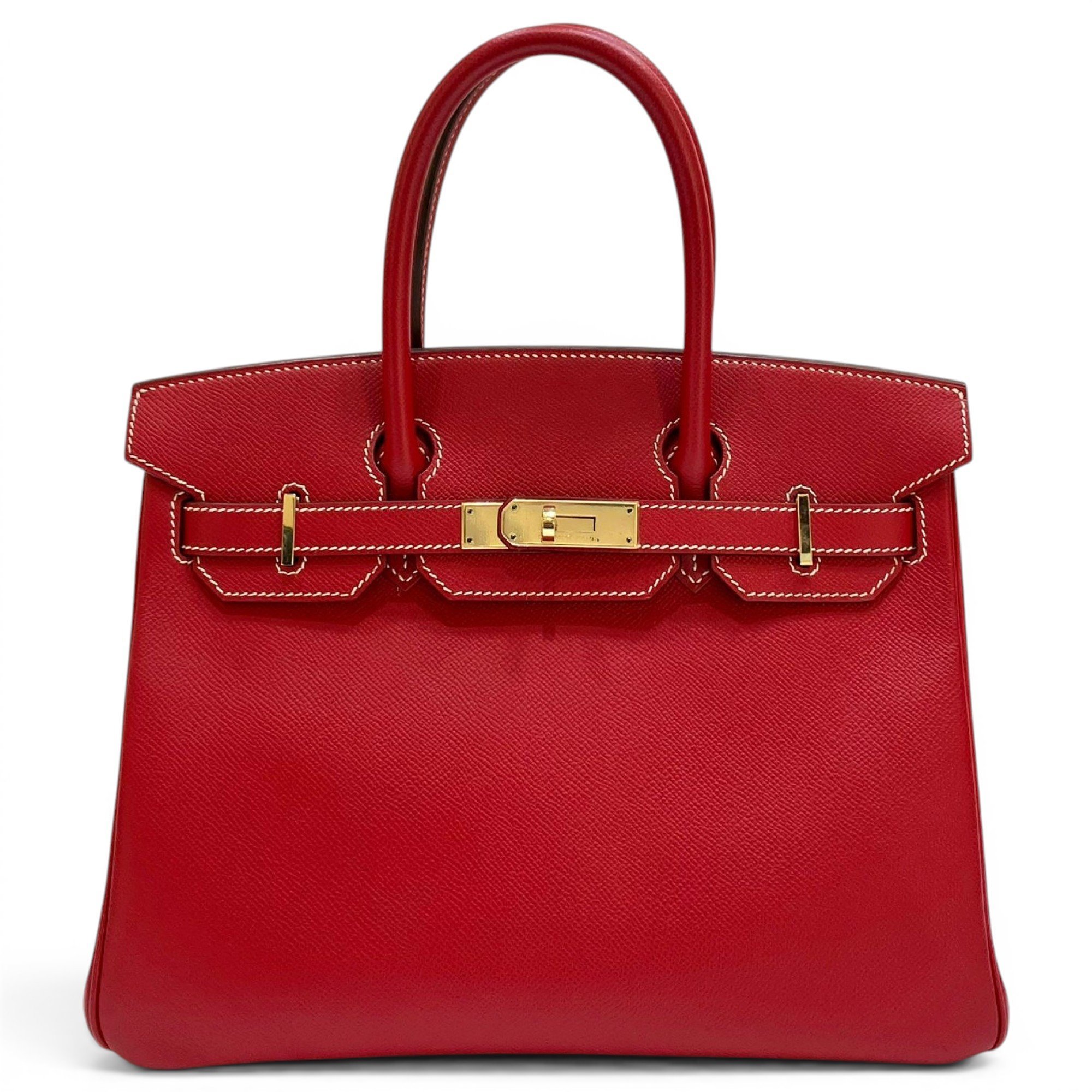Hermes Birkin 30 Handbag Rouge Casaque Epsom Leather