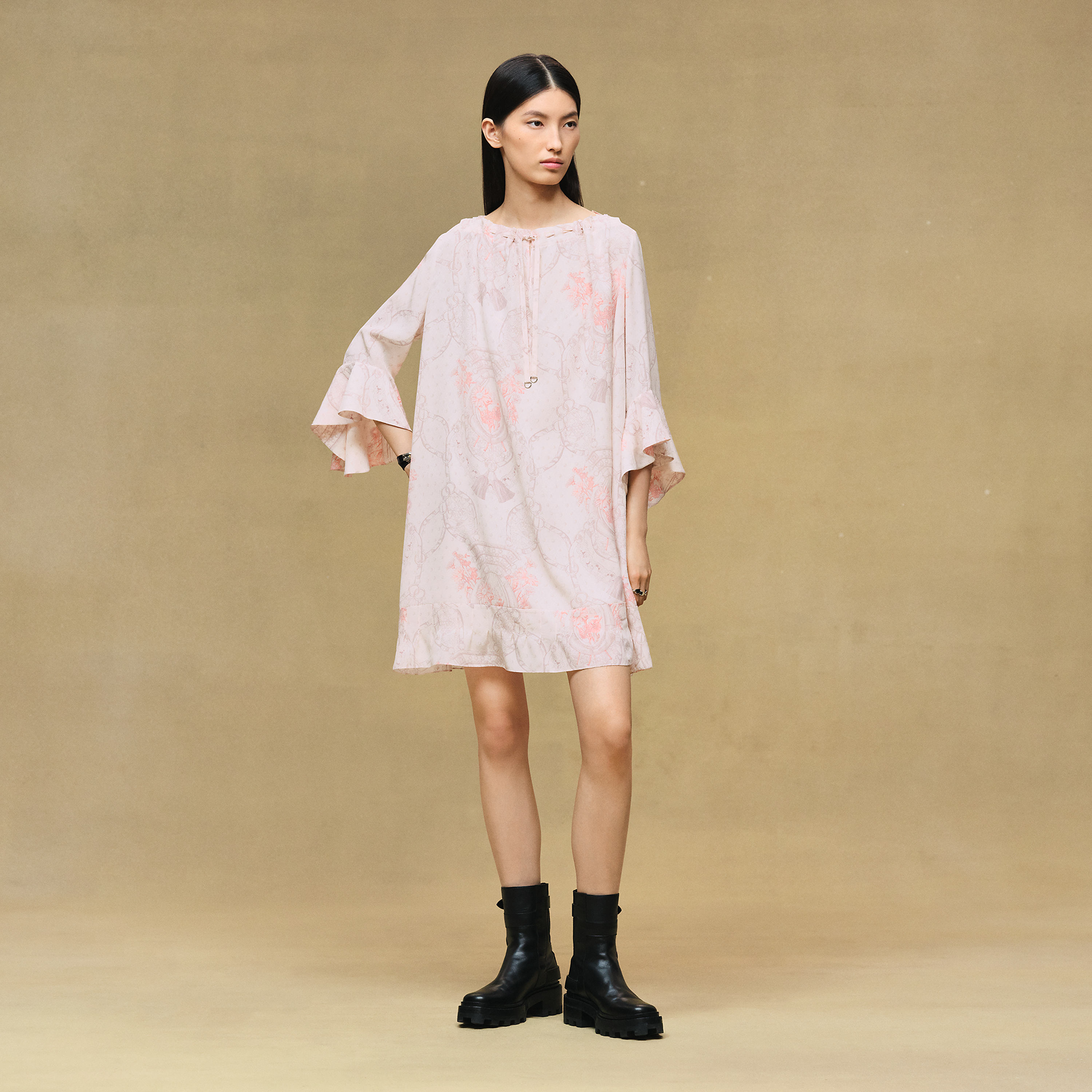 "Aux Champs Remix" flared short dress