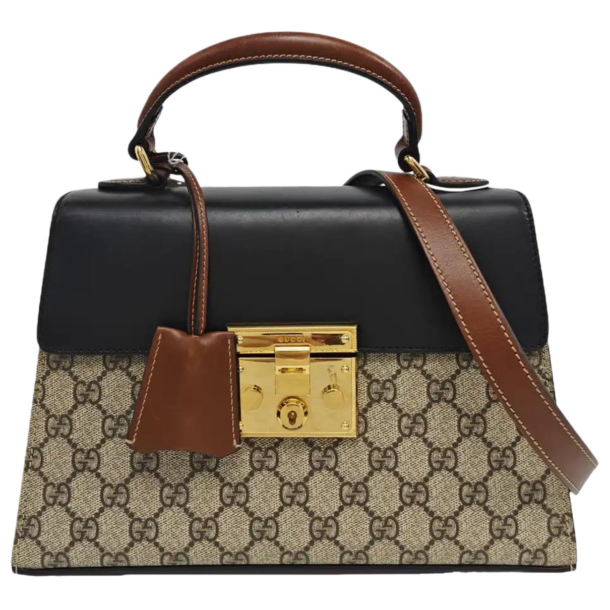Padlock leather handbag