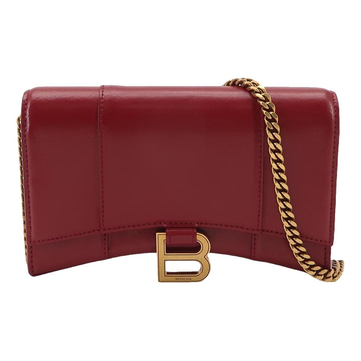 Hourglass leather handbag