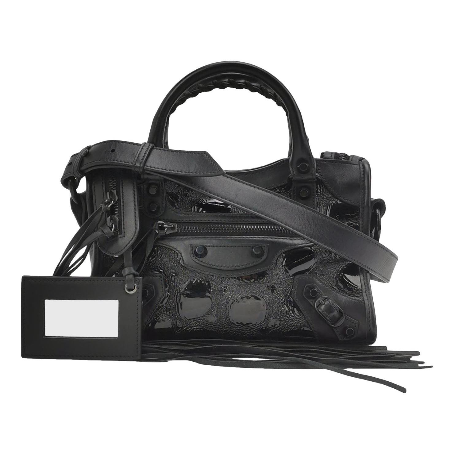 City leather handbag