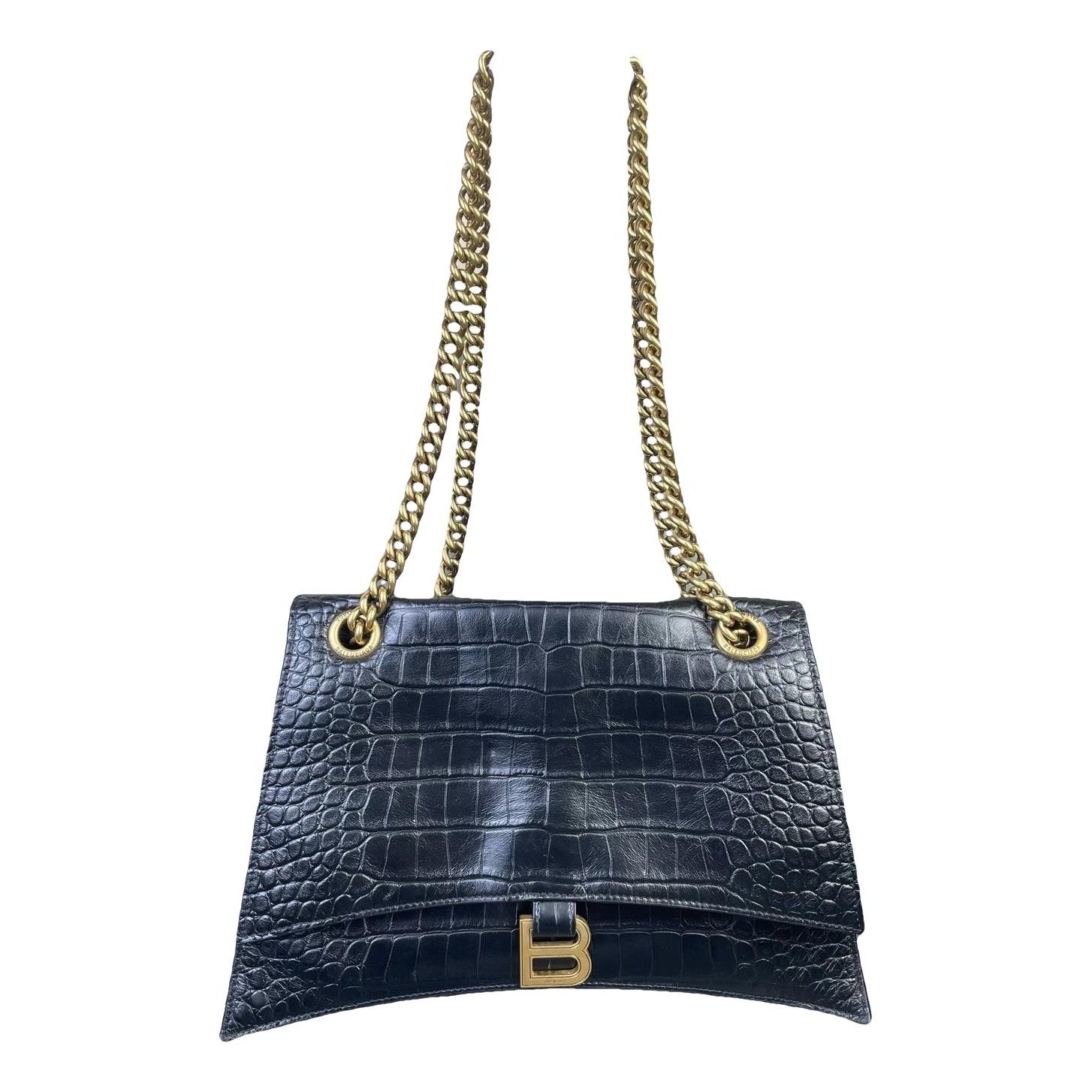 Crush leather handbag