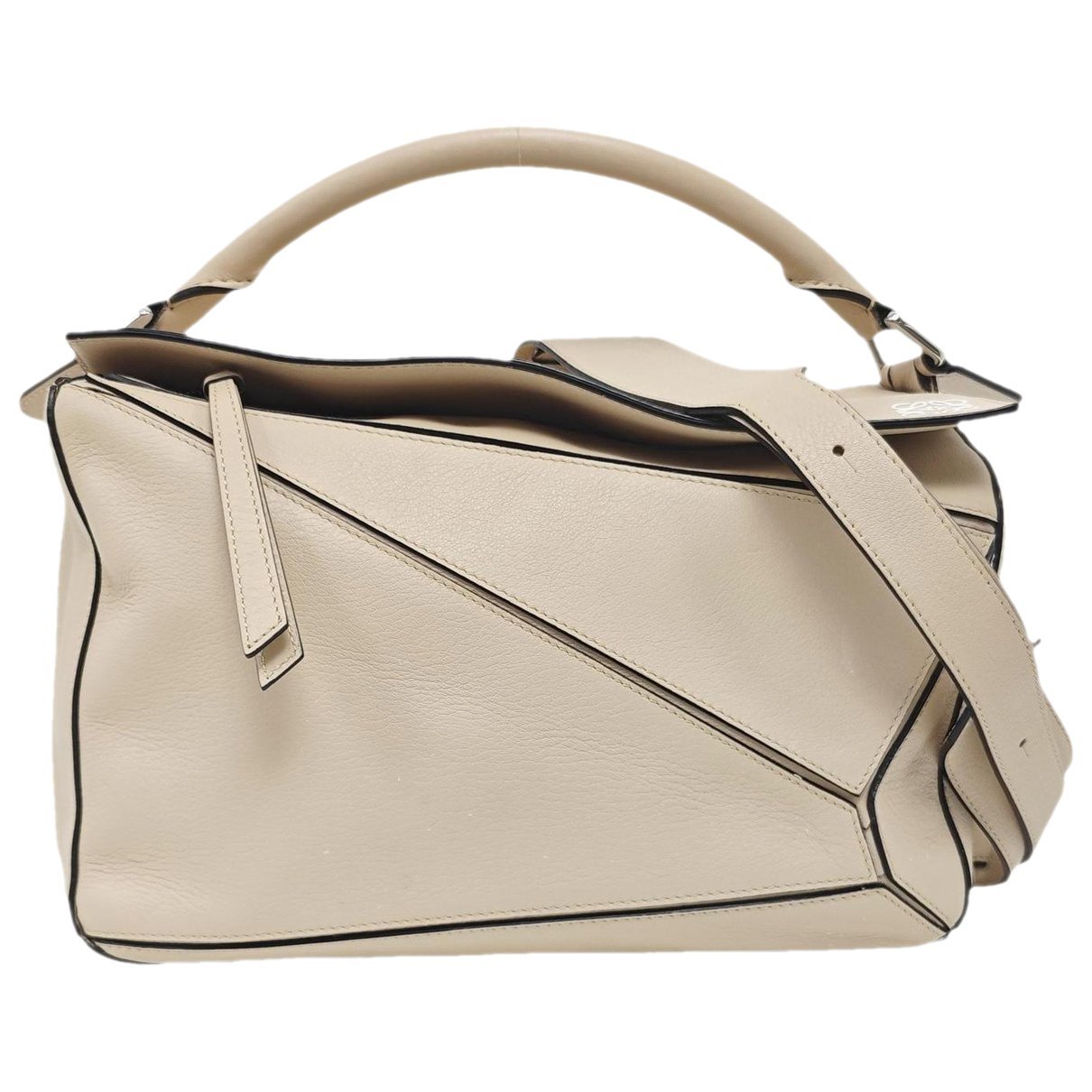 Puzzle leather handbag