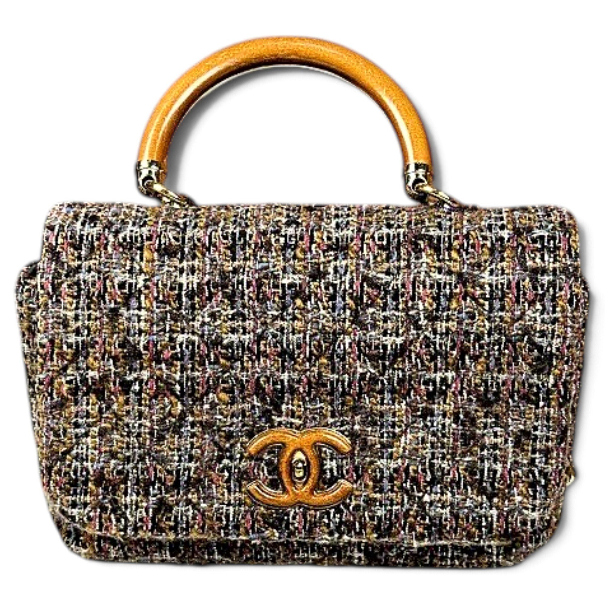 Coco Handle tweed handbag