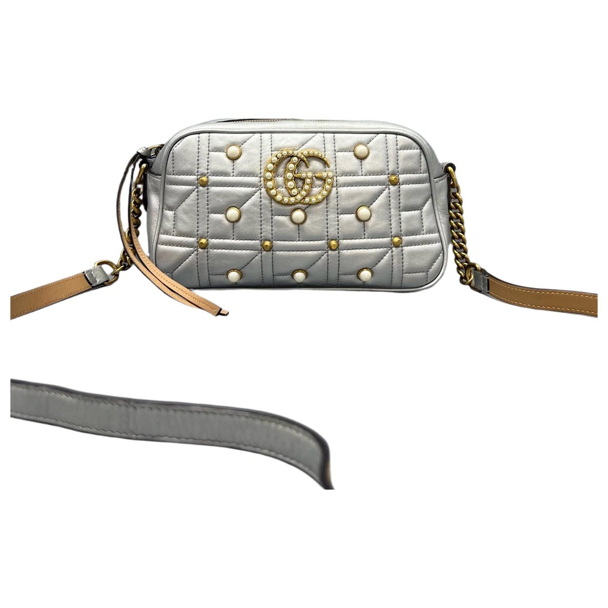 Pearly GG Marmont leather crossbody bag