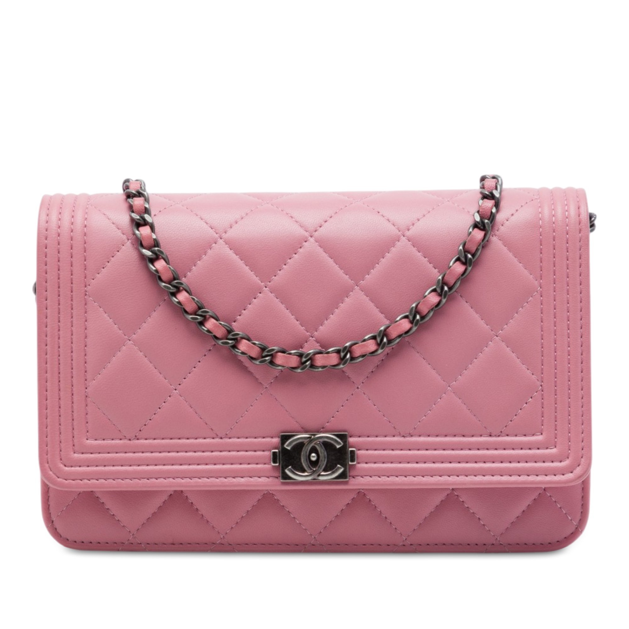 Wallet On Chain leather handbag