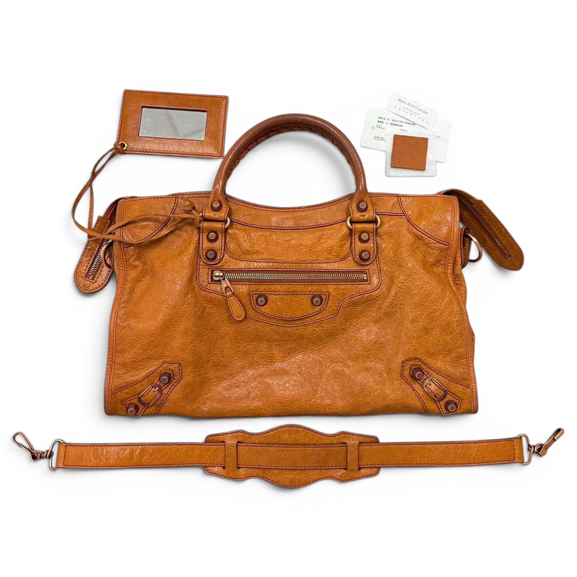 City leather handbag