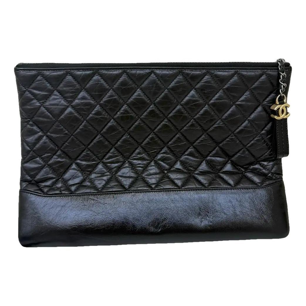Leather clutch bag