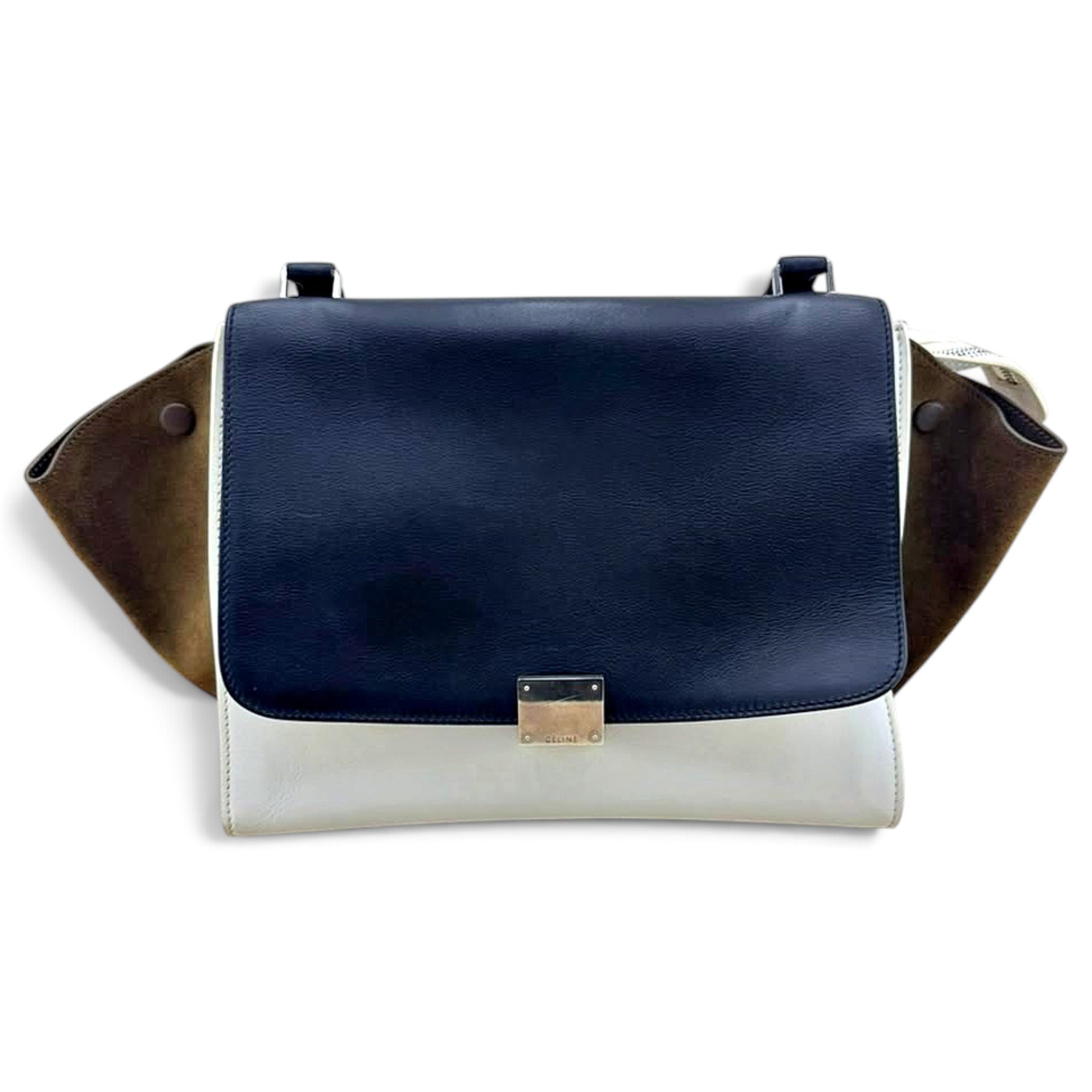 Trapèze leather handbag