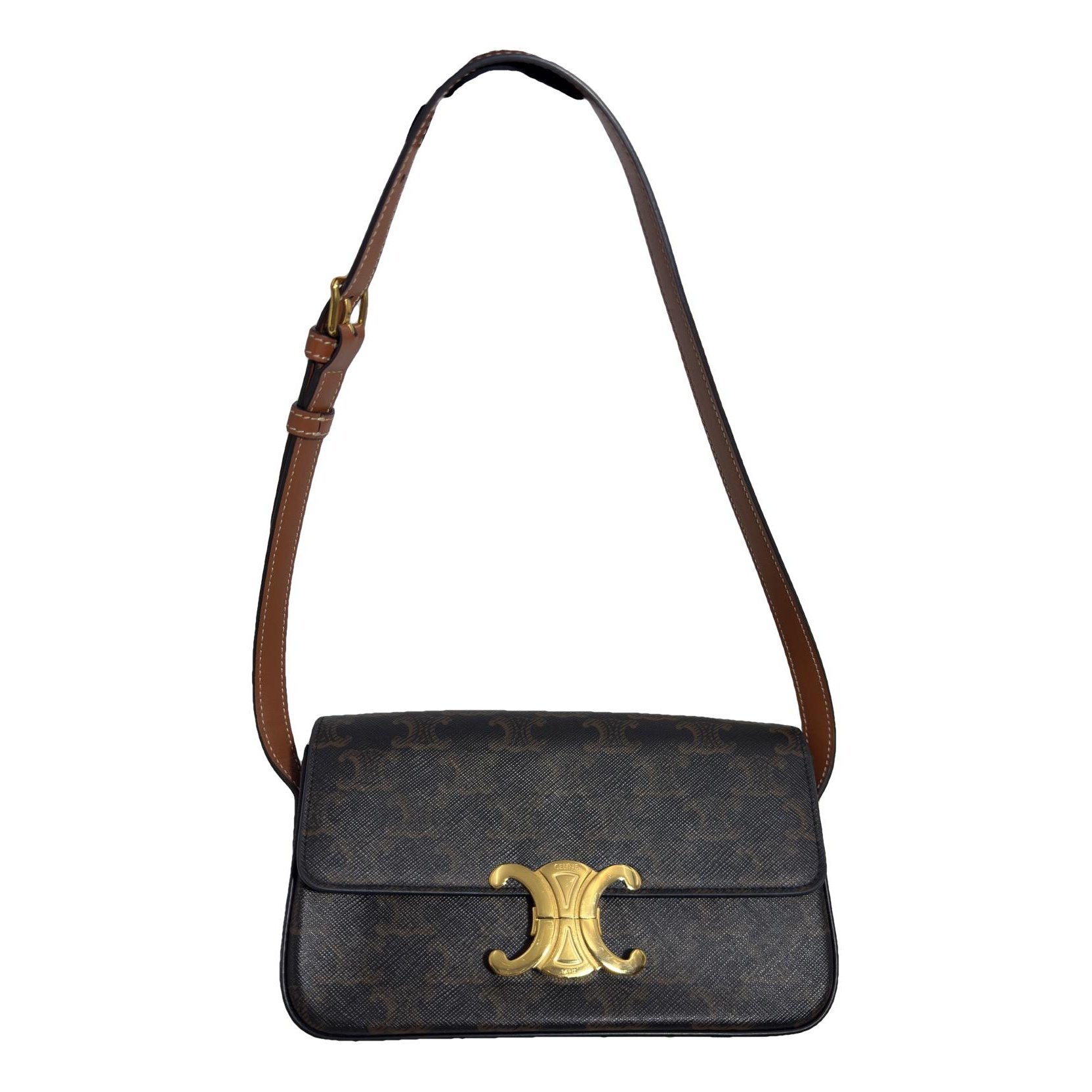 Triomphe linen handbag